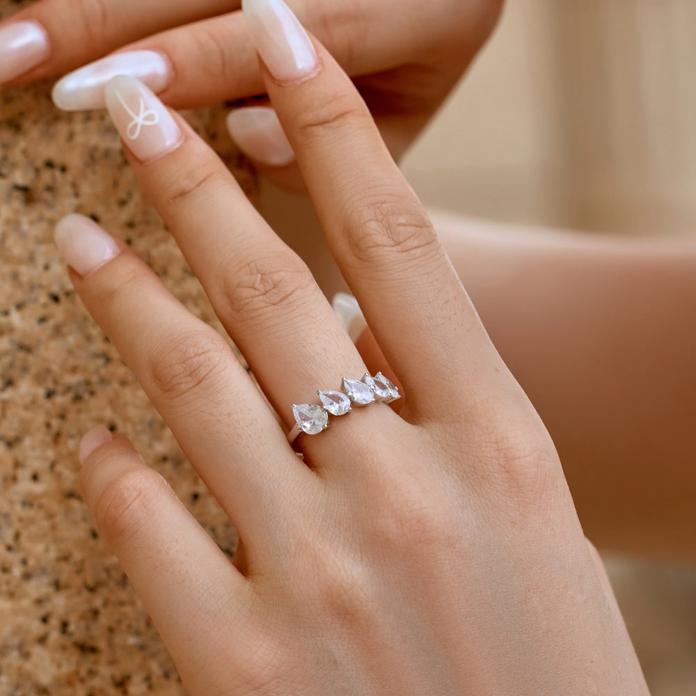 Sterling Silver Ring with CZ Accents
