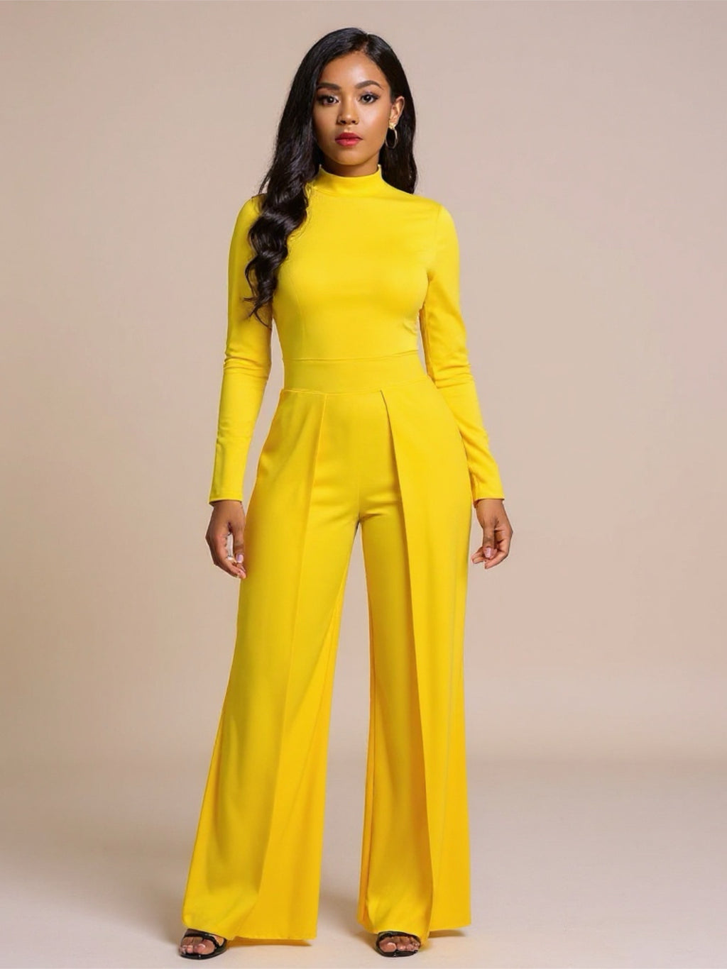 Long Sleeve Wide Leg Jumpsuit