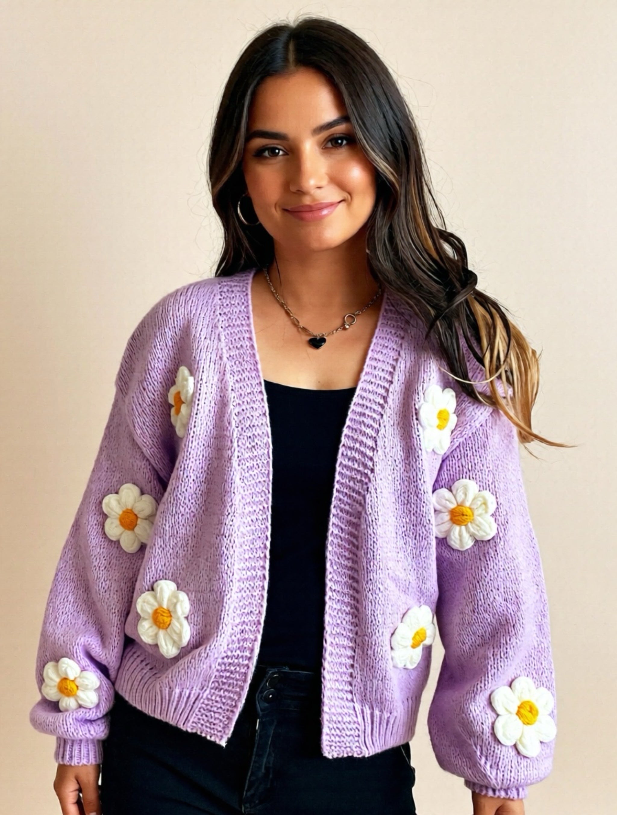 Flower Knit Cardigan
