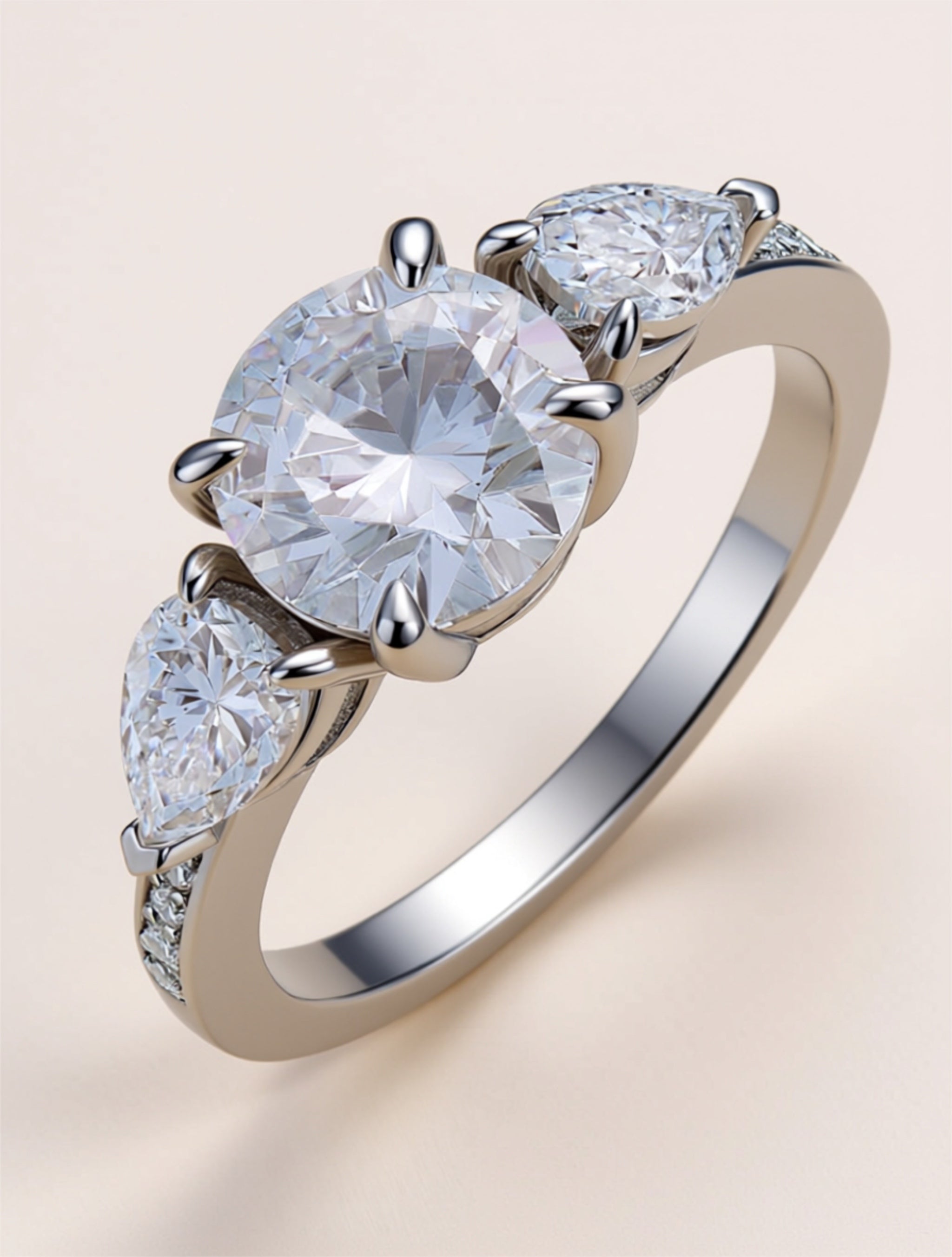Timeless Three‑Stone Moissanite Bridal Ring