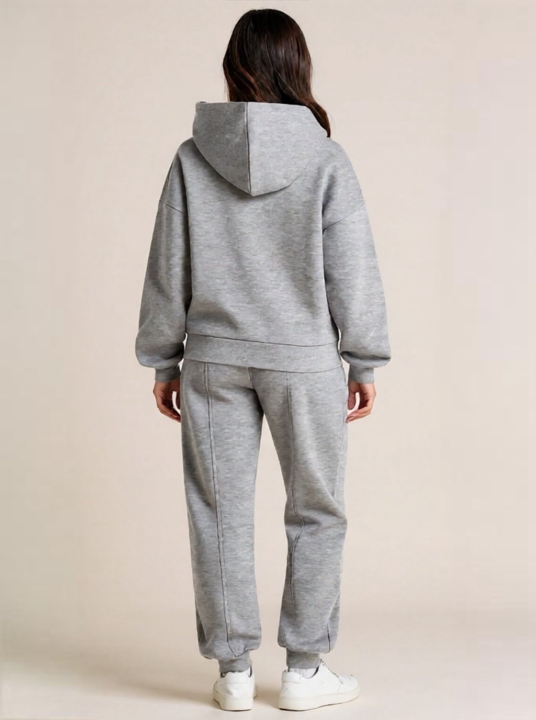 Dropped Shoulder Long Sleeve Hoodie & Pants Active Set