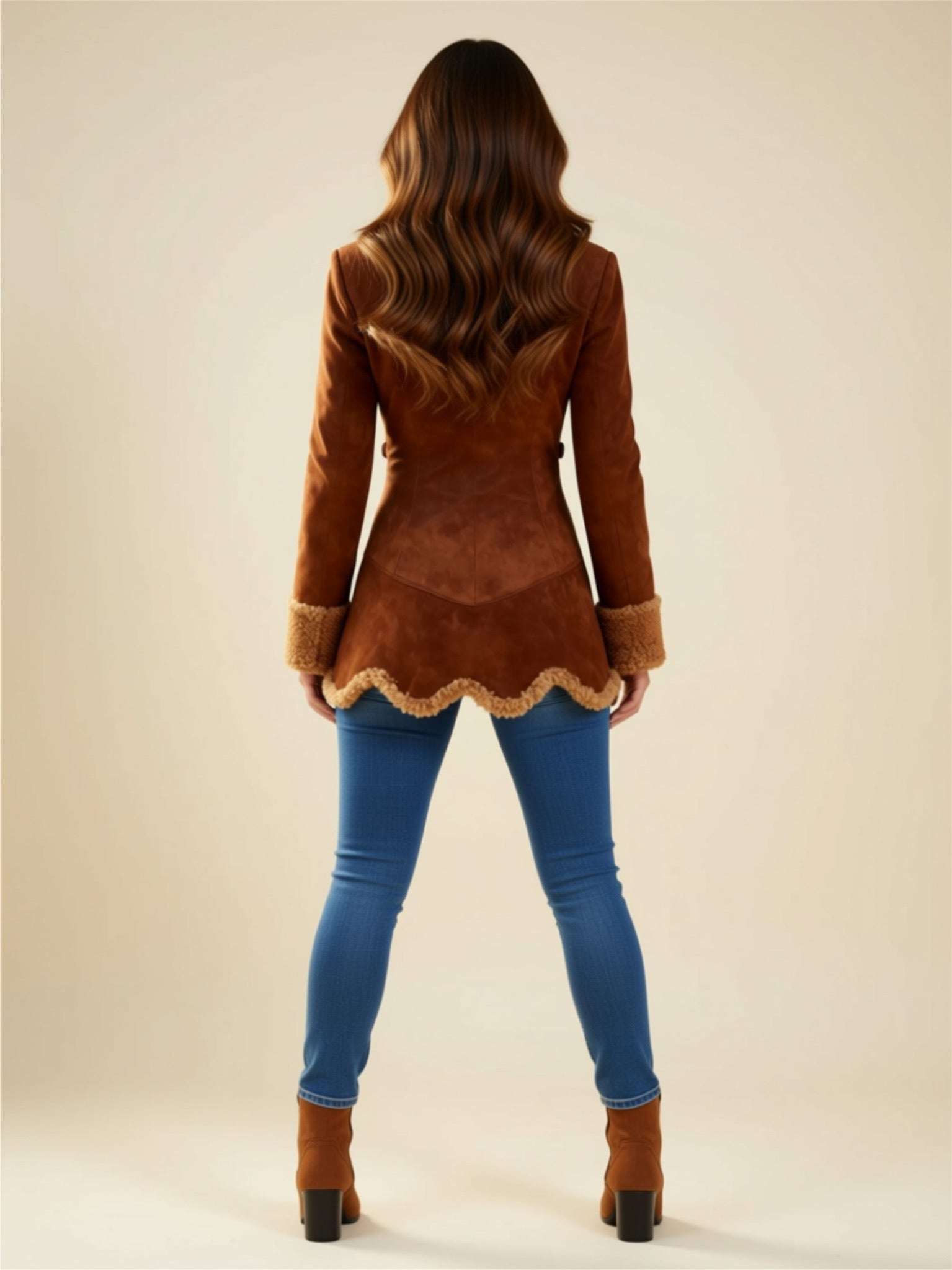 Sherpa Trim Buttoned Flare Coat