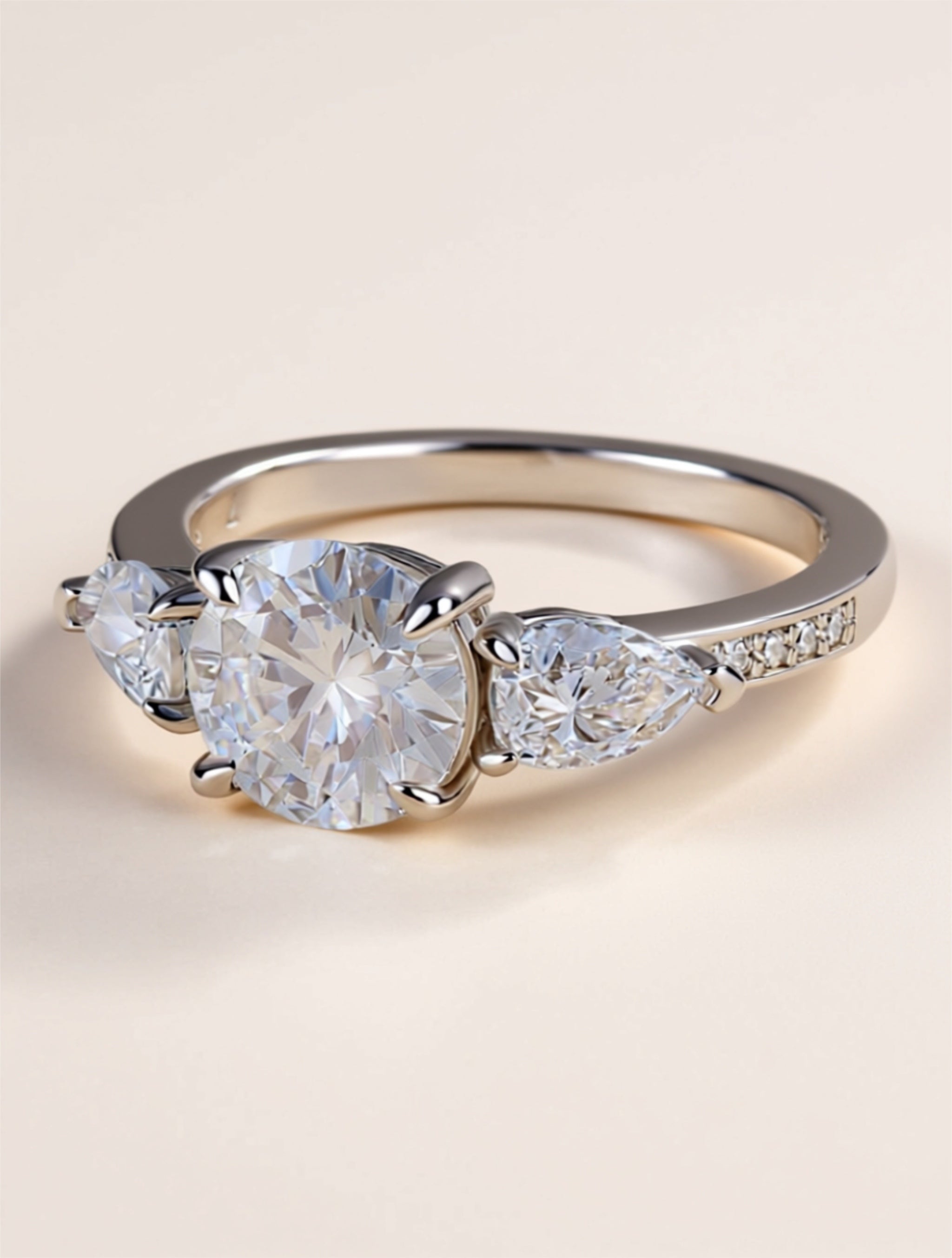 Timeless Three‑Stone Moissanite Bridal Ring