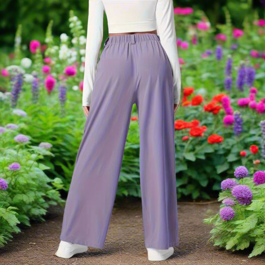 Pleated Wide Leg Trousers with Pockets