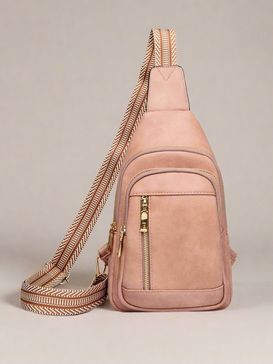 Vegan Leather Adjustable Strap Crossbody Bag