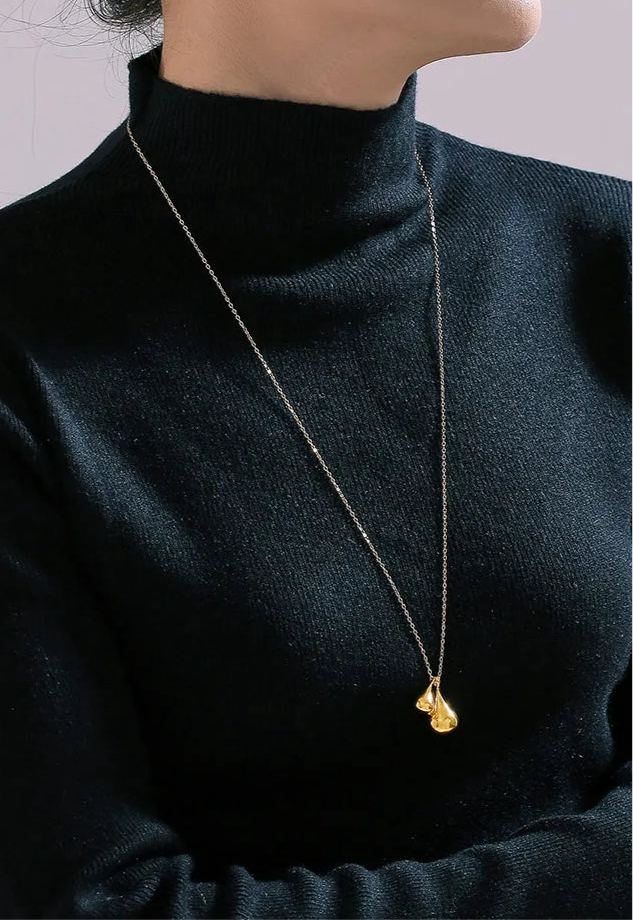 Stainless Steel Water Drop Shape Pendant Necklace