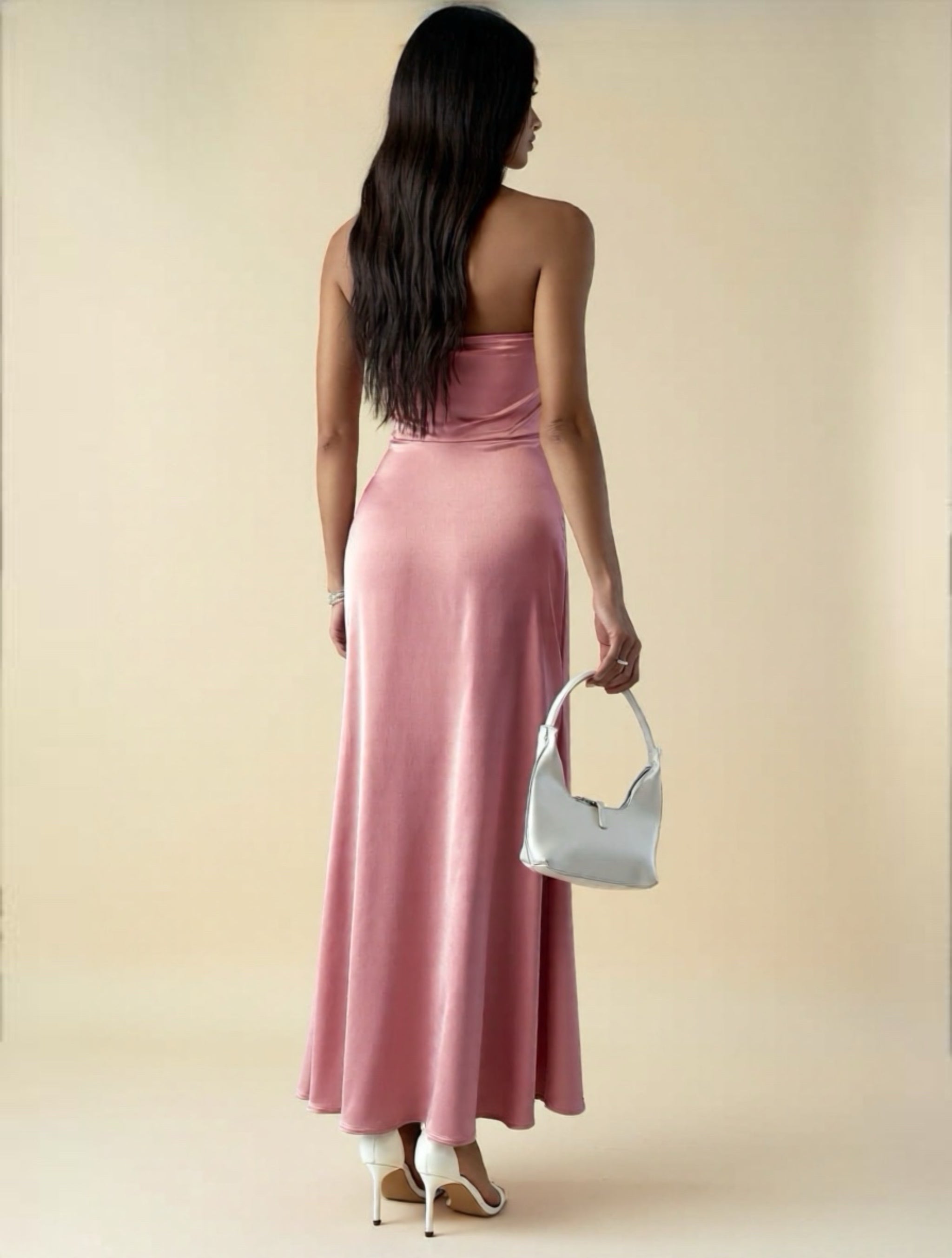 Strapless Satin Dress