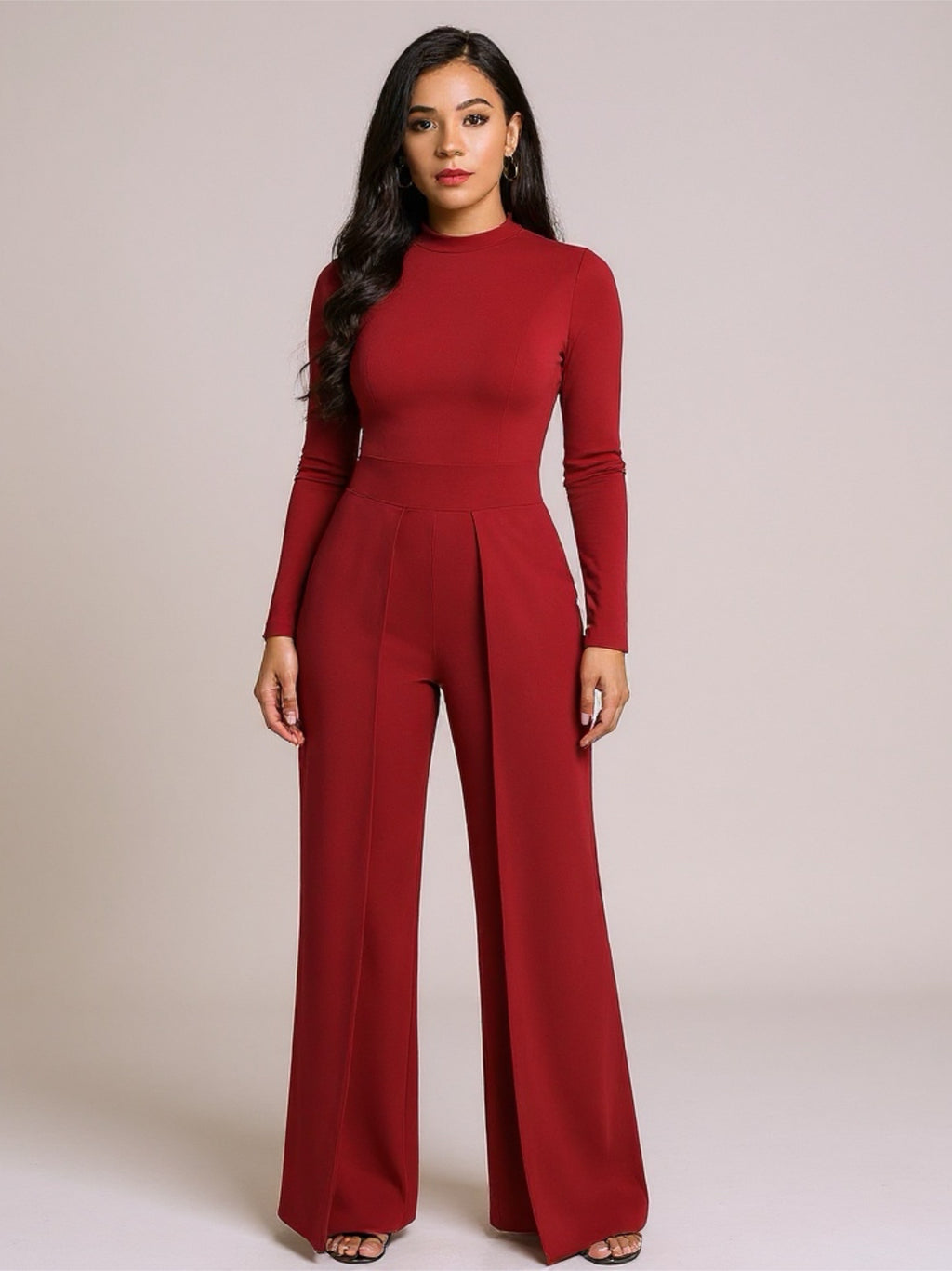 Long Sleeve Wide Leg Jumpsuit