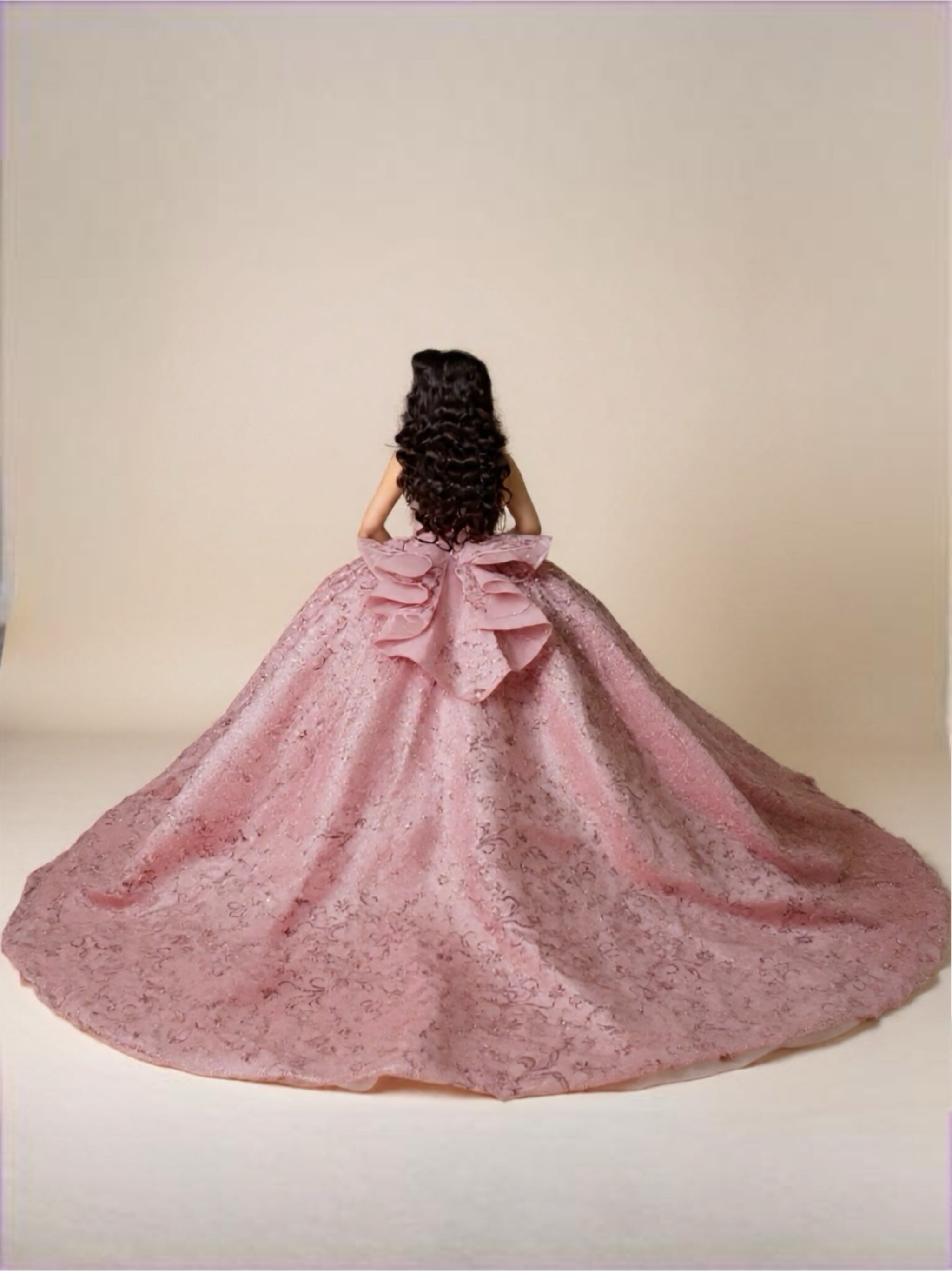 Pink Off The Shoulder Sparkle Quinceanera Ball Gown