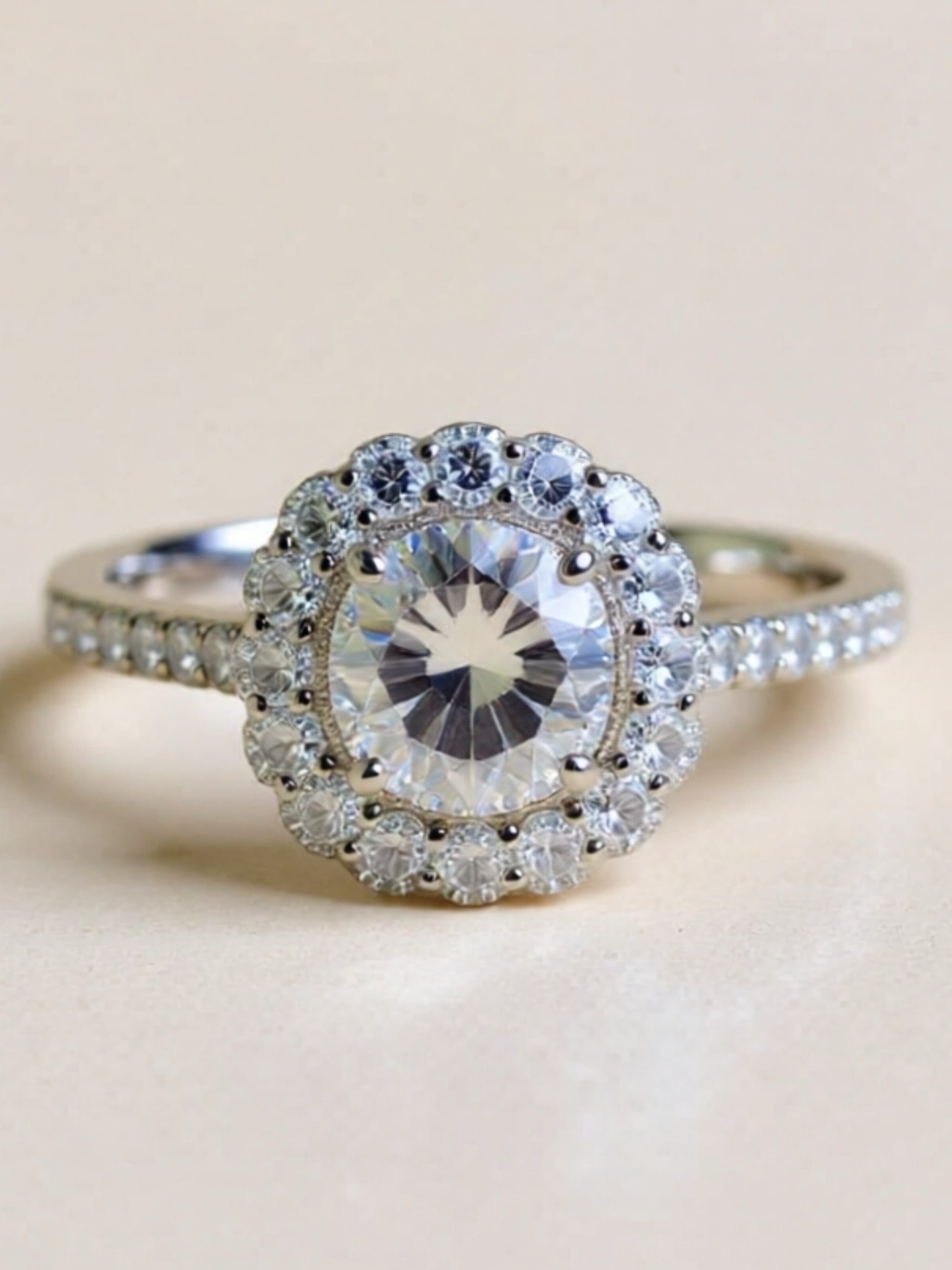 2 Carat Moissanite 925 Sterling Silver Ring