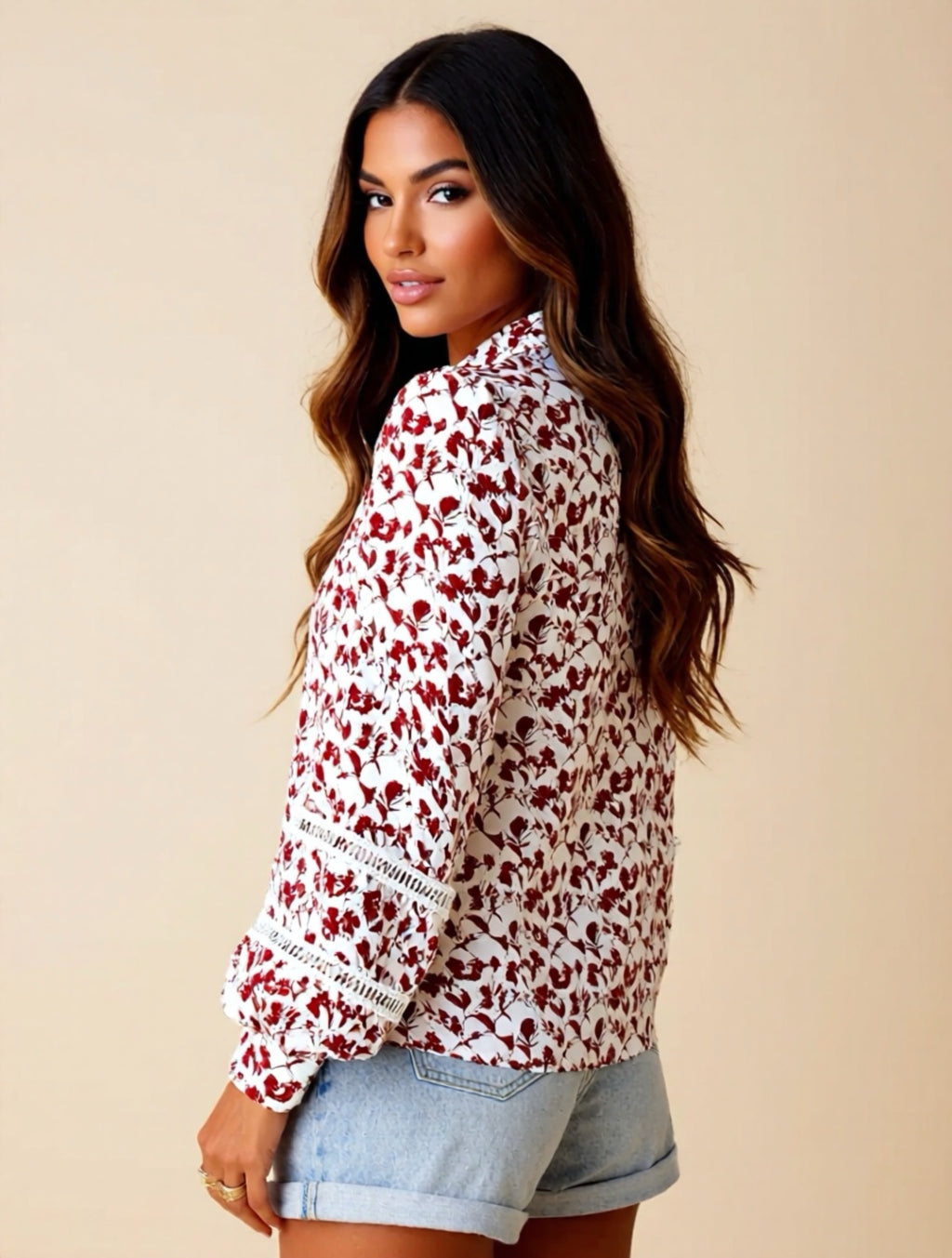 Floral Button Down Long Sleeve Shirt