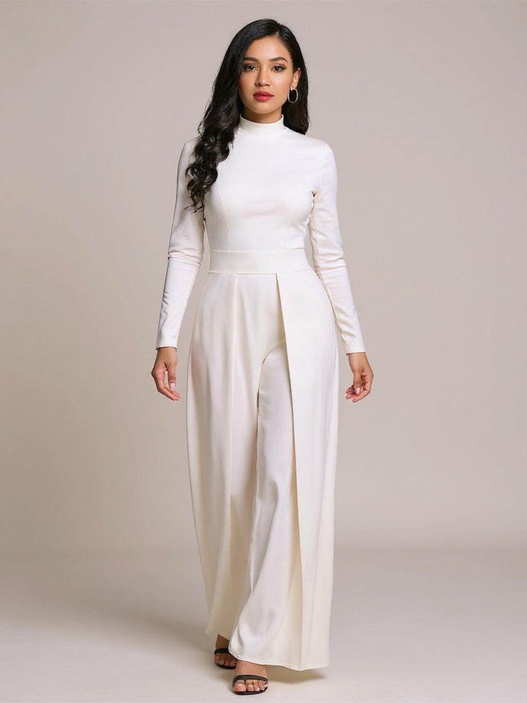 Long Sleeve Wide Leg Jumpsuit