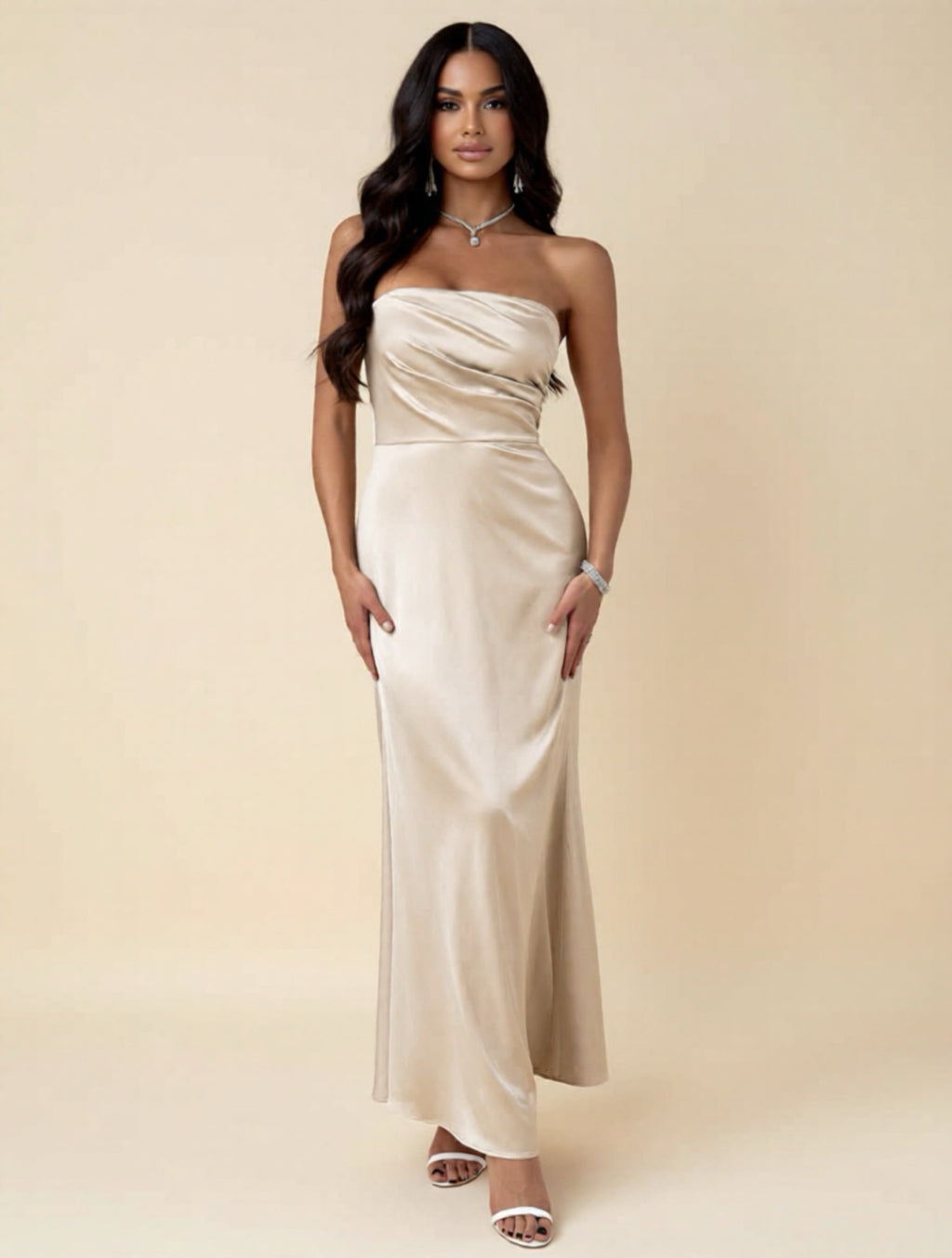 Strapless Satin Dress
