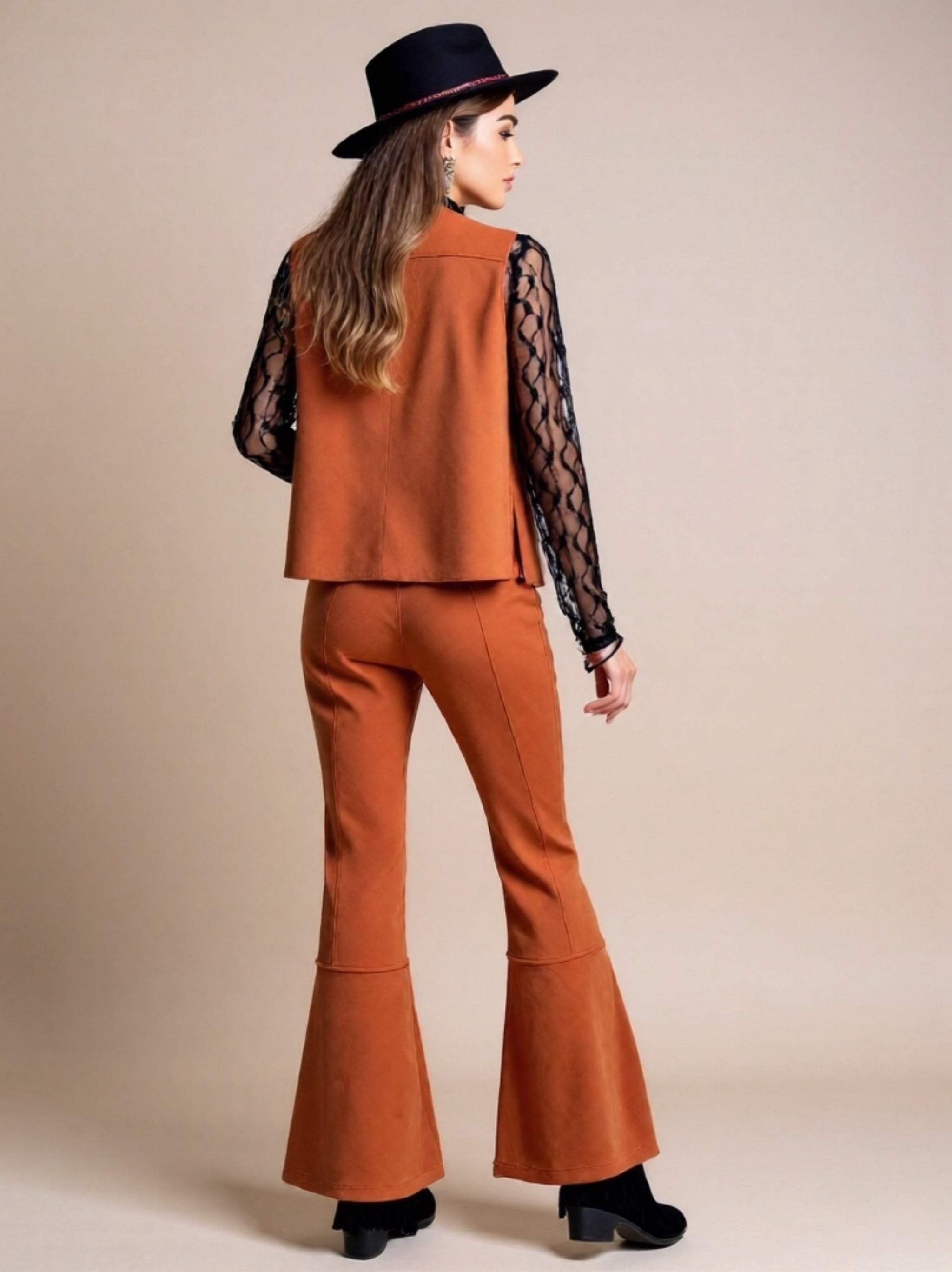 Fringe Vest & Flare Pants Set