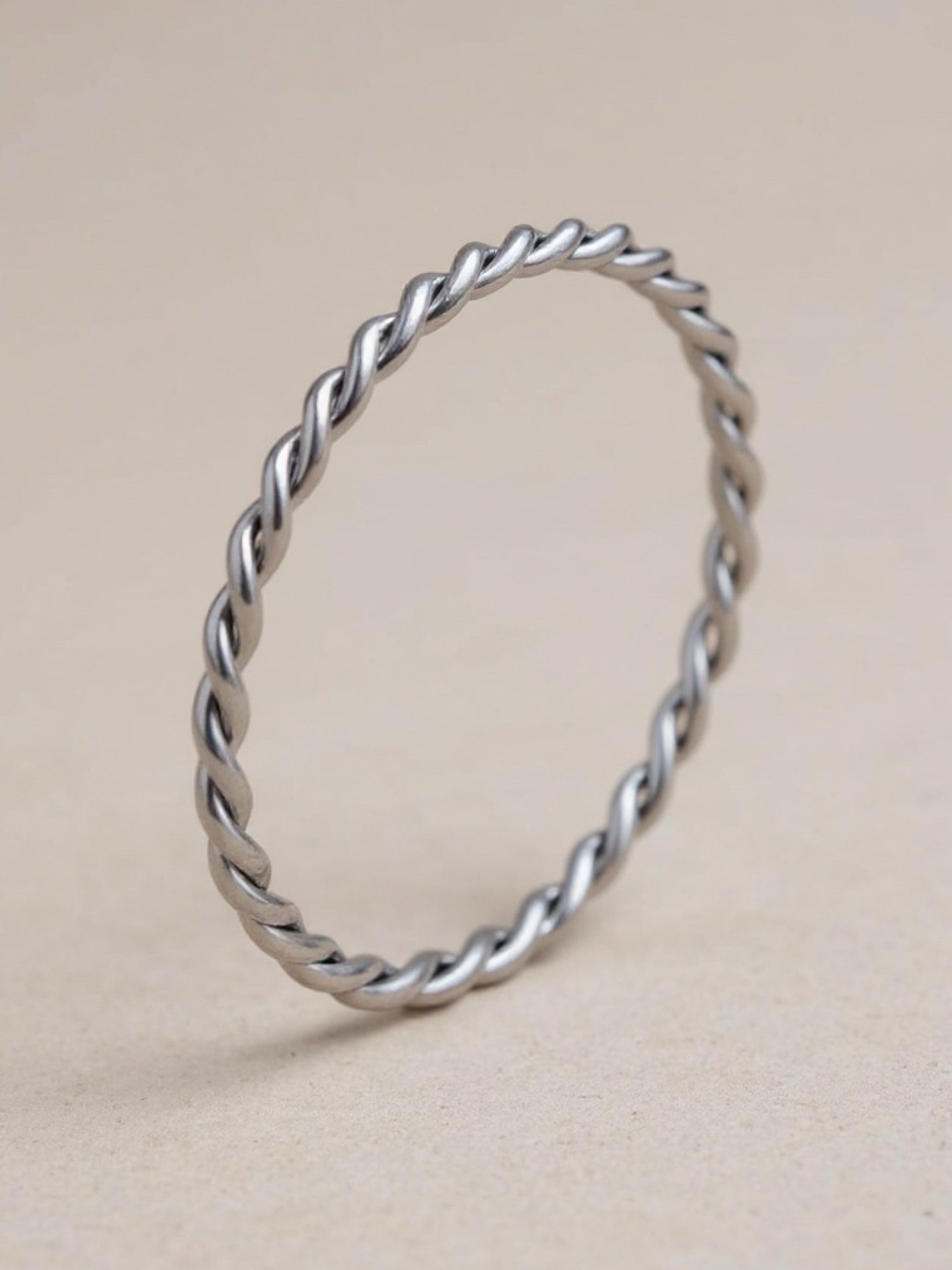 S925 Sterling Silver Twist Simple Stackable Ring