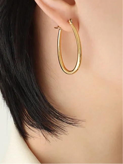 18K Gold Titanium Steel Earrings