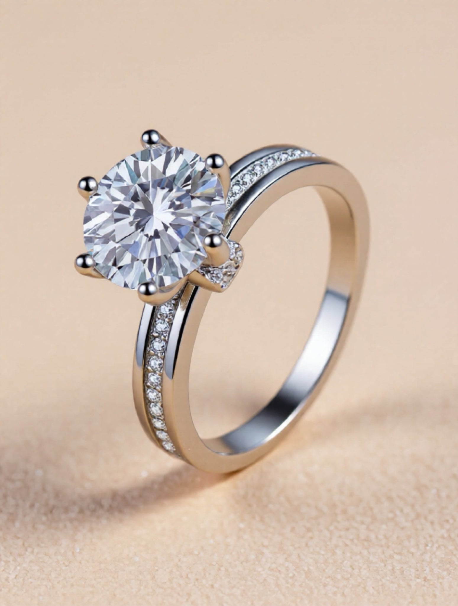 3 Carat Moissanite 925 Sterling Silver Ring