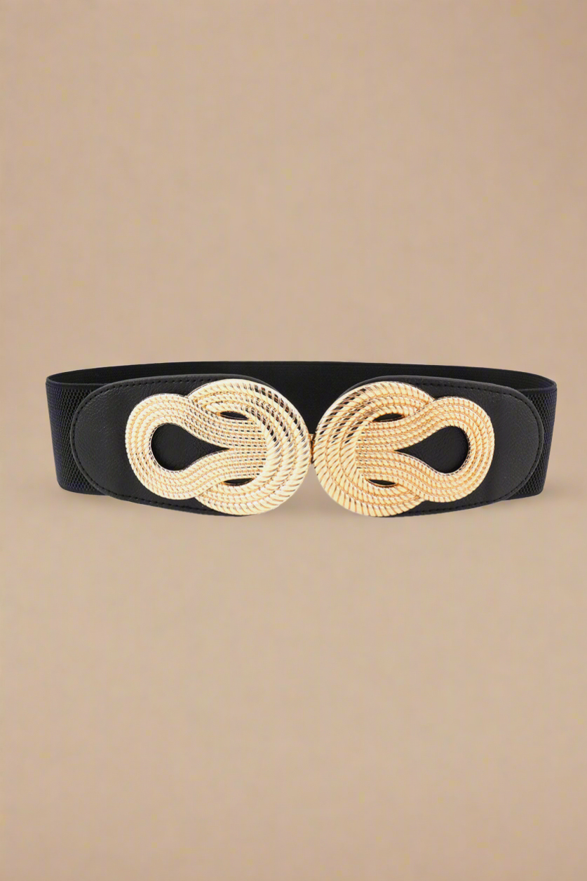 Twisted Alloy Buckle Wide Belt