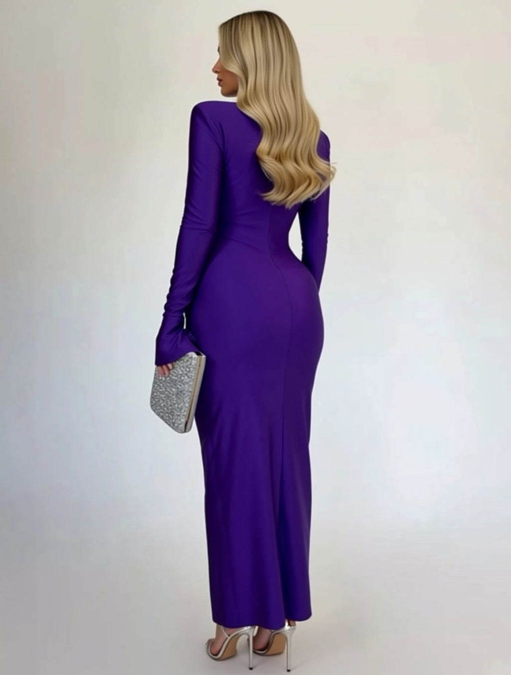 Ruched Long Sleeve Maxi Dress