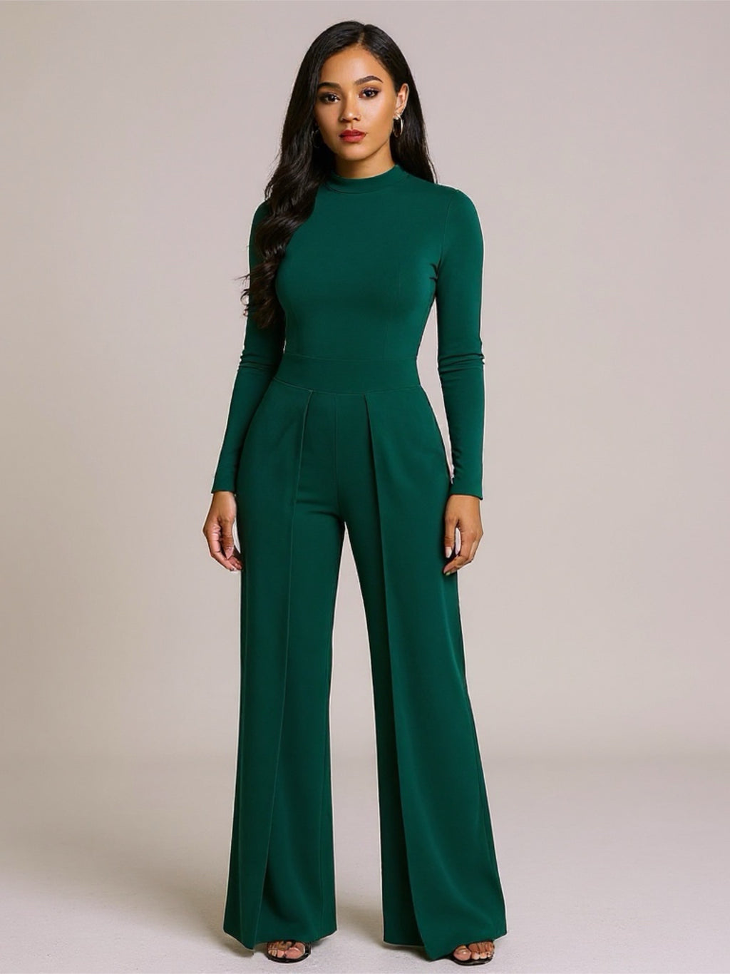 Long Sleeve Wide Leg Jumpsuit