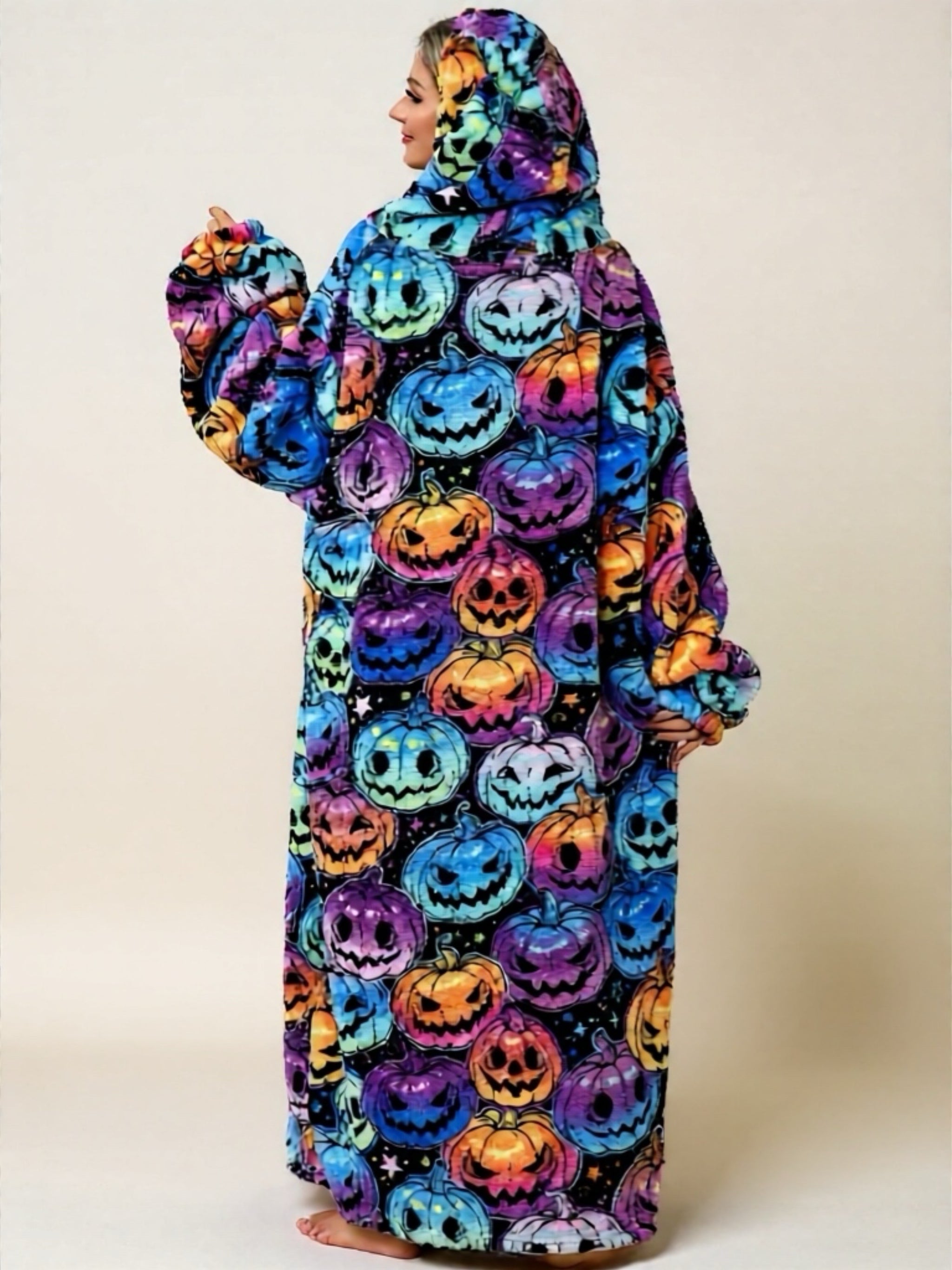 Fuzzy Long Sleeve Hooded Lounge Dress