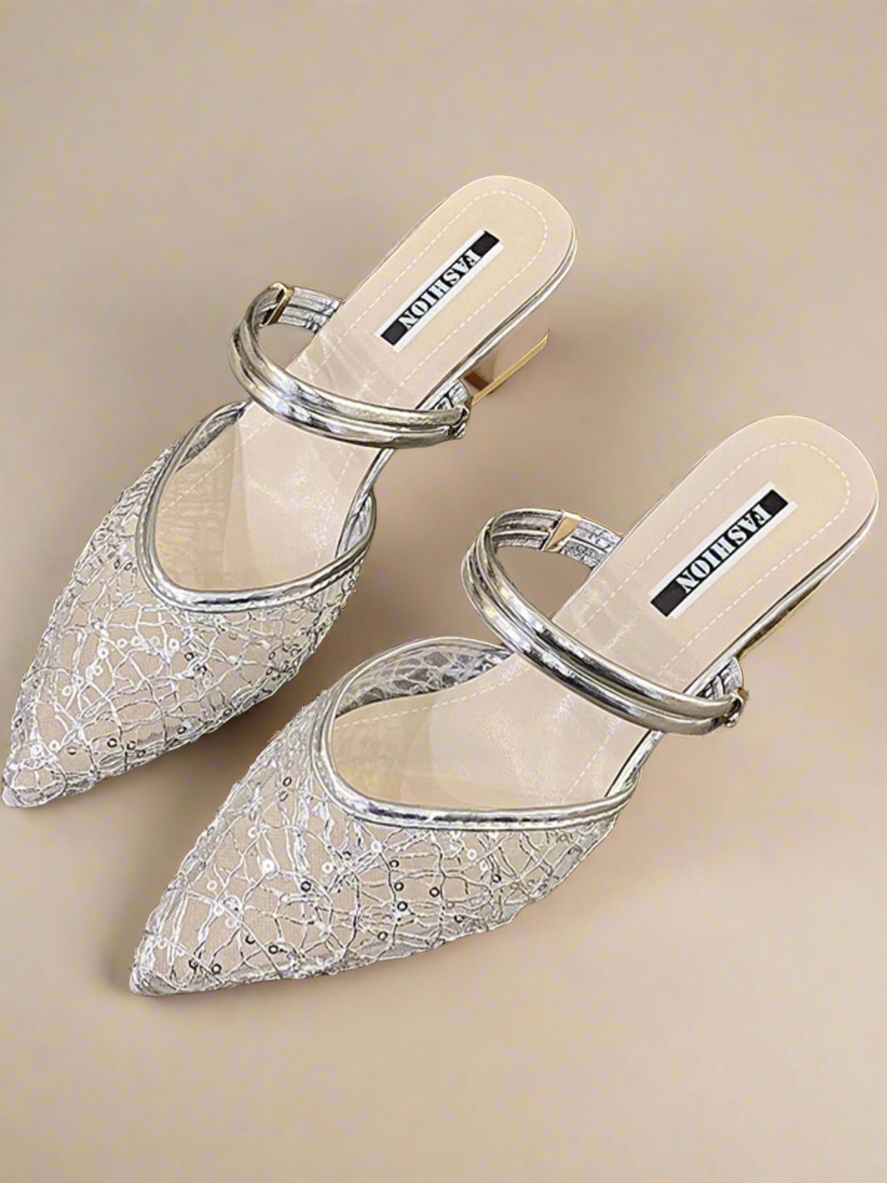 Point Toe Block Heels Sandals