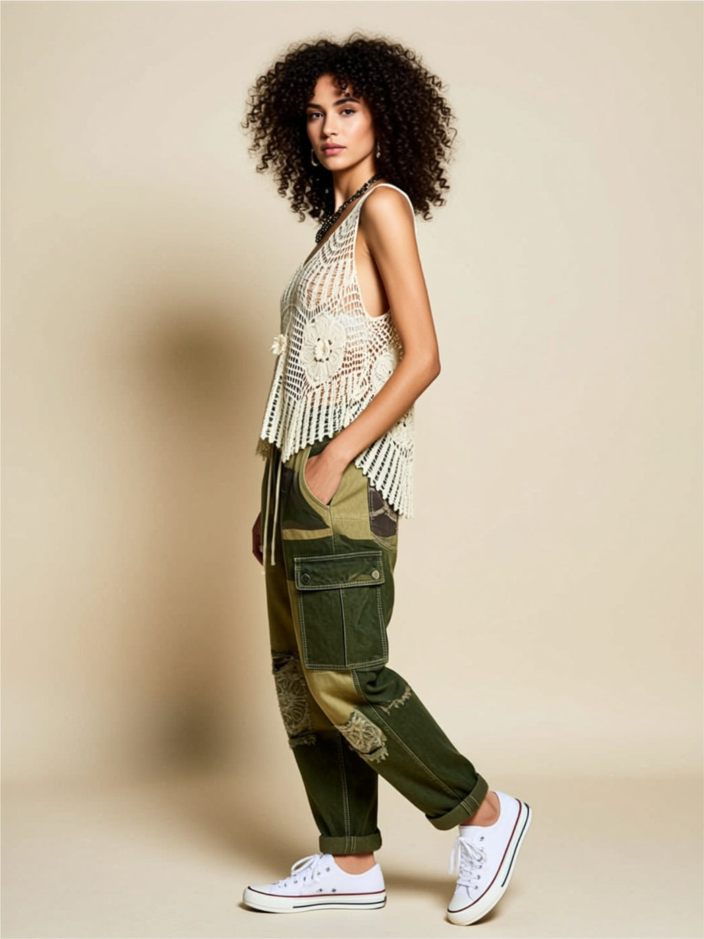 Lace Openwork Crochet Tank Top