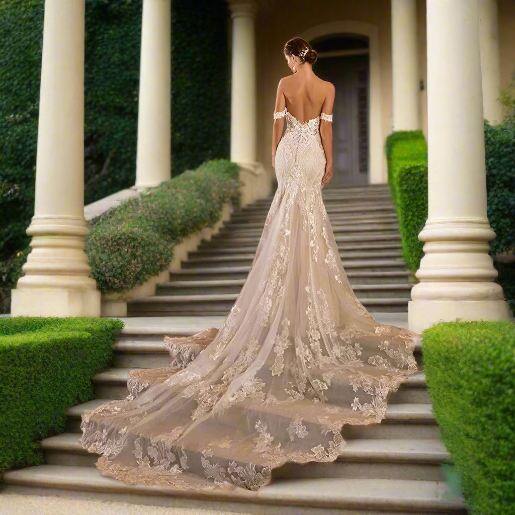 Lace Mermaid Sweetheart Wedding Dress Off The Shoulder