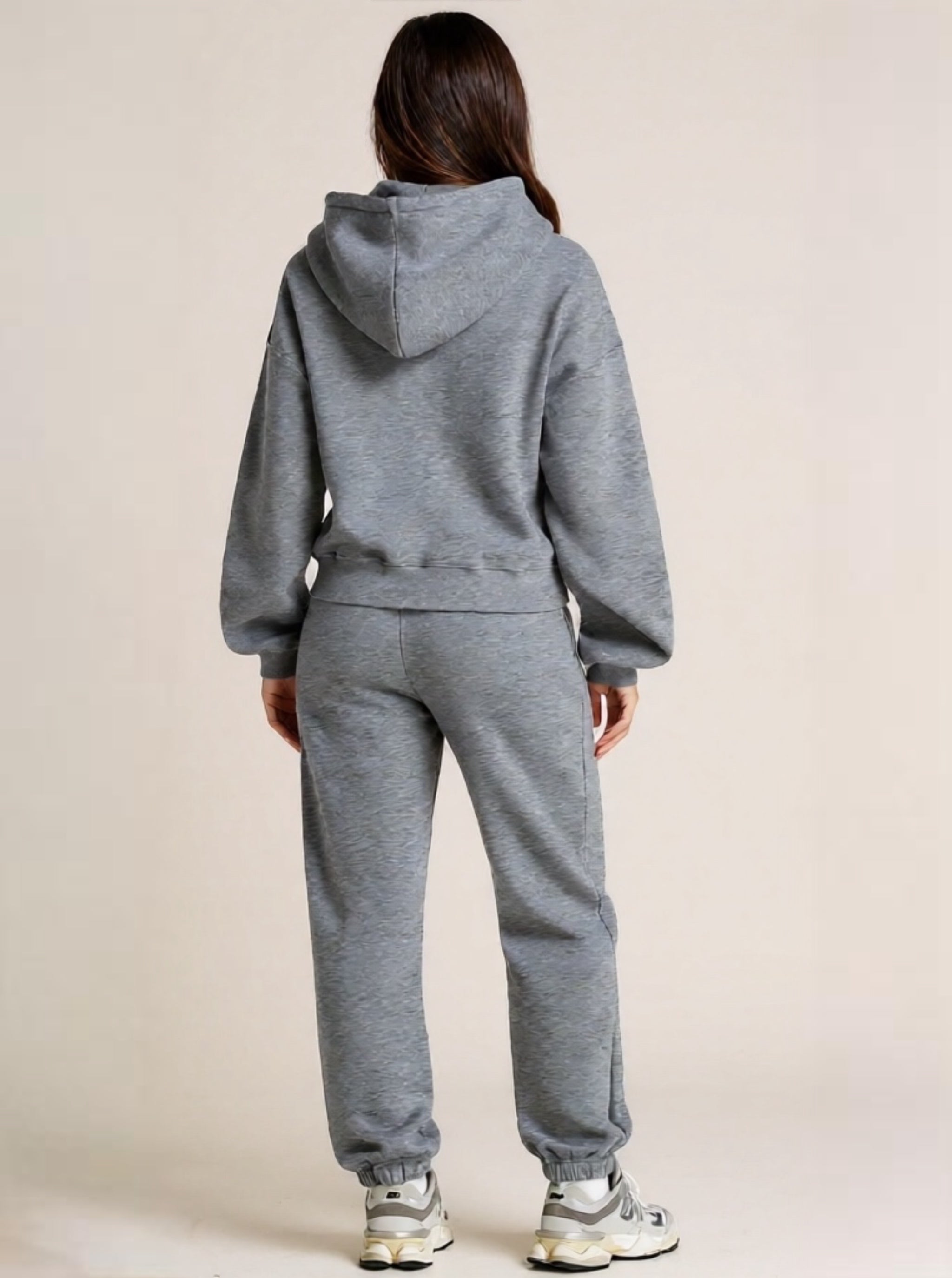 Dropped Shoulder Hooded Top &  Pants Active Set