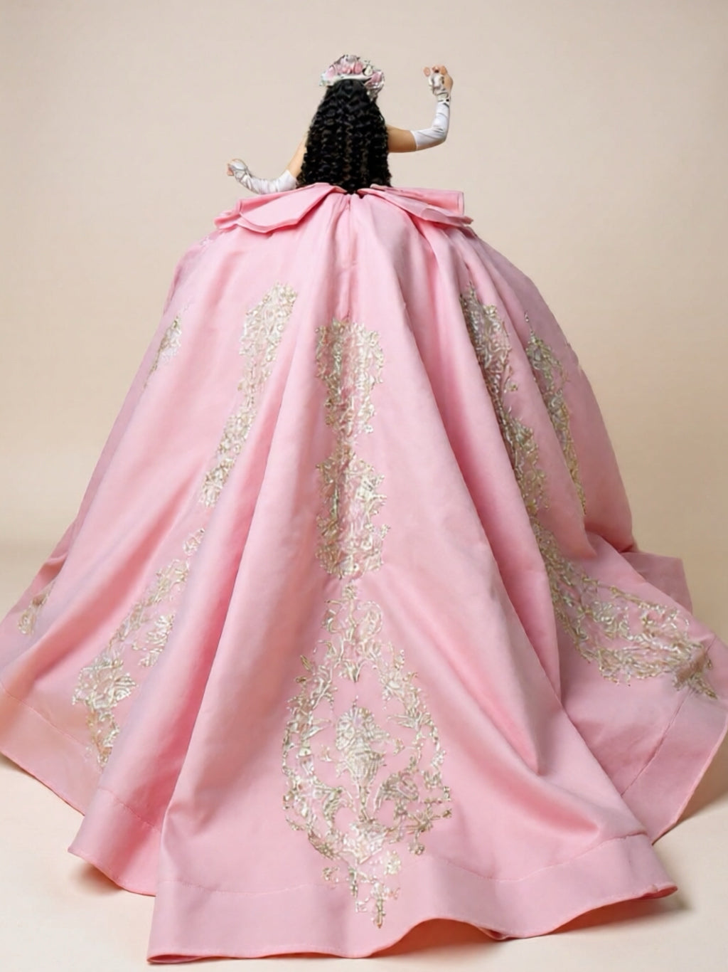 Pink Off The Shoulder Quinceanera Dress with Lace Appliques
