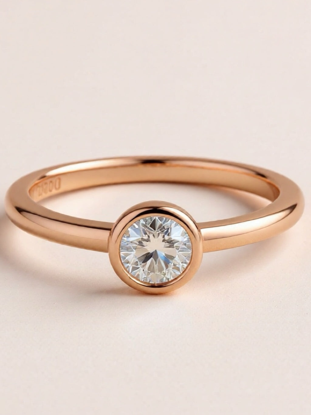 Moissanite Rose Gold Vermeil Solitaire Ring