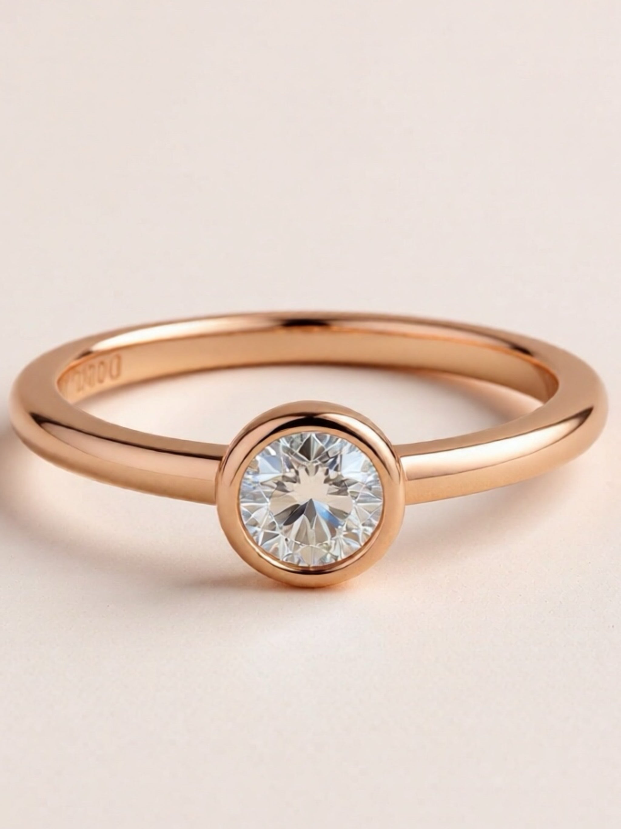 Moissanite Rose Gold Vermeil Solitaire Ring