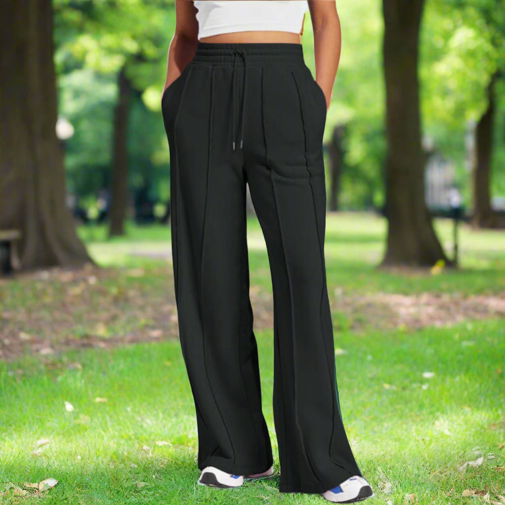 Drawstring Wide Leg Active Pants