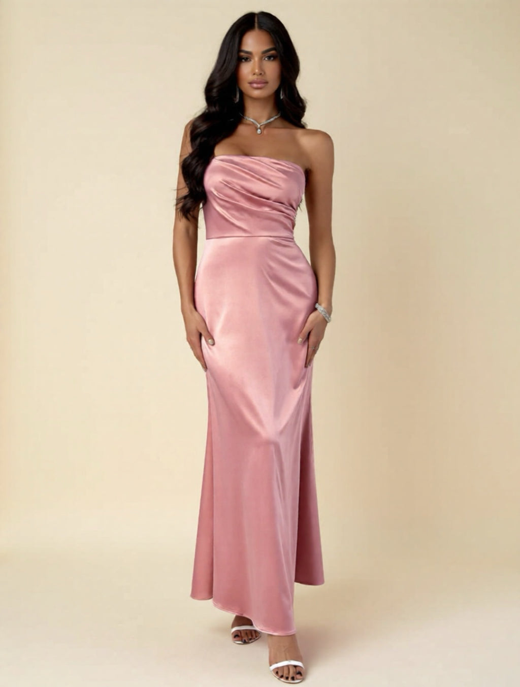 Strapless Satin Dress