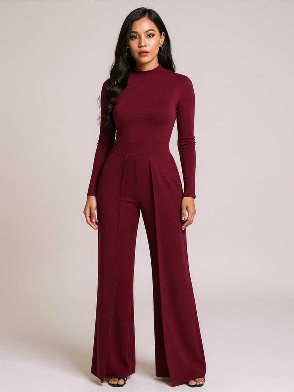 Long Sleeve Wide Leg Jumpsuit