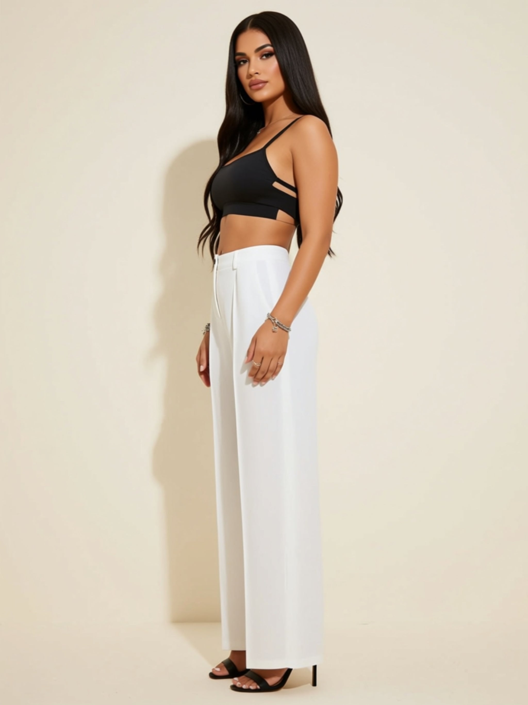 High-Waisted Wide Leg Dress Pants