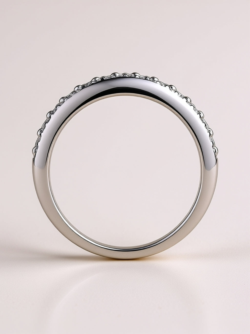 S925 Platinum‑Plated Wide Moissanite Band
