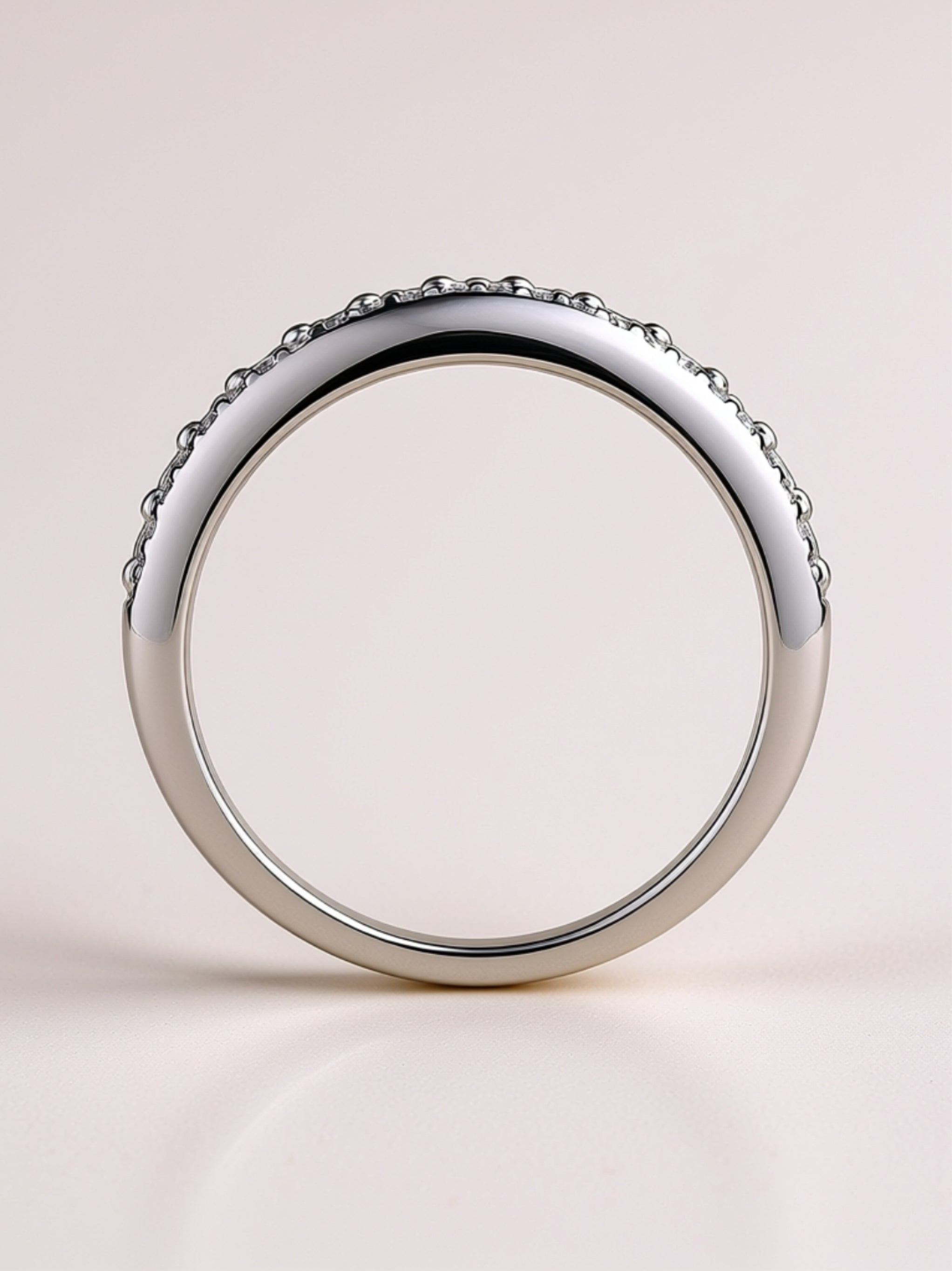 S925 Platinum‑Plated Wide Moissanite Band