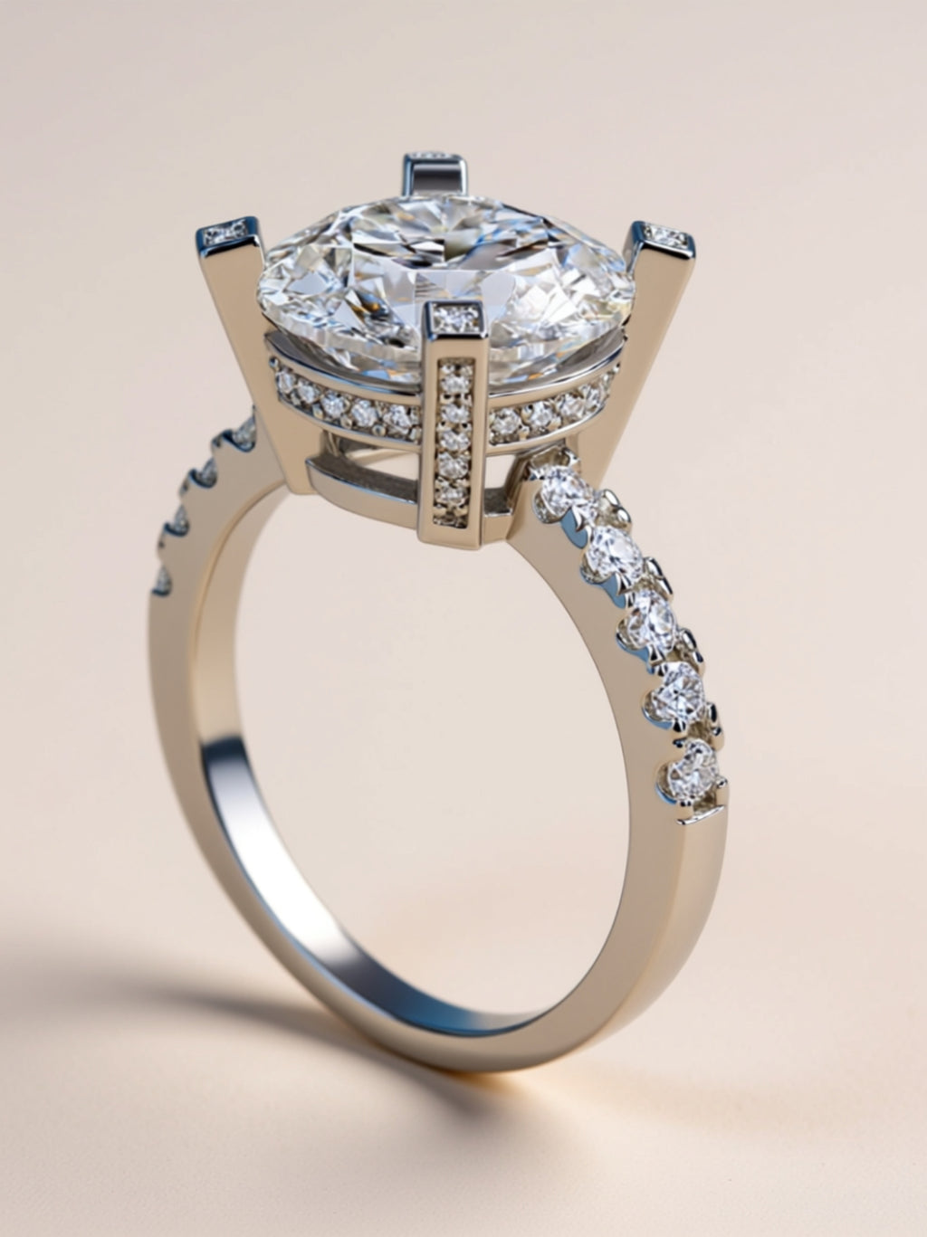 5 Carat Moissanite Solitaire Ring