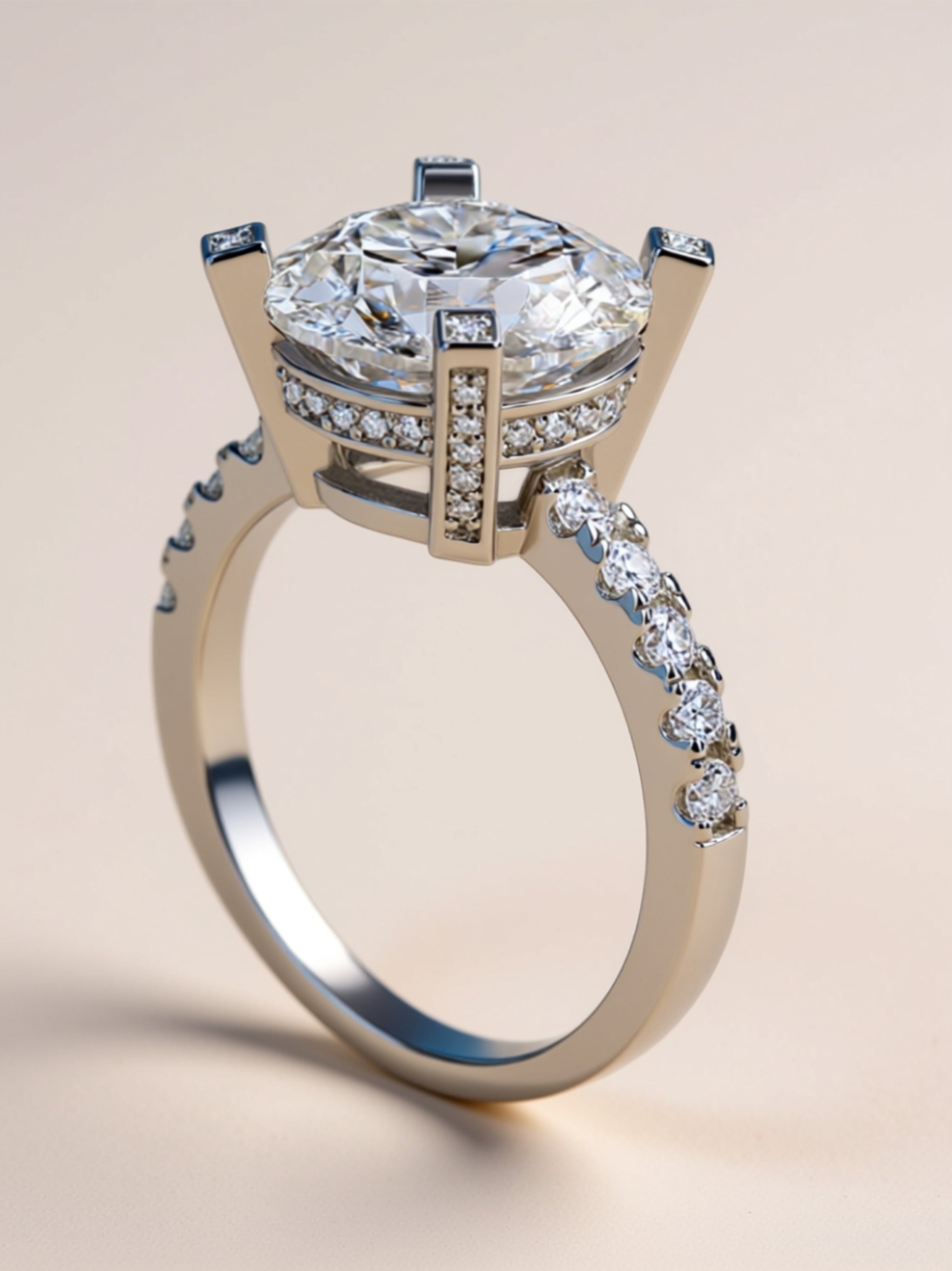 5 Carat Moissanite Solitaire Ring