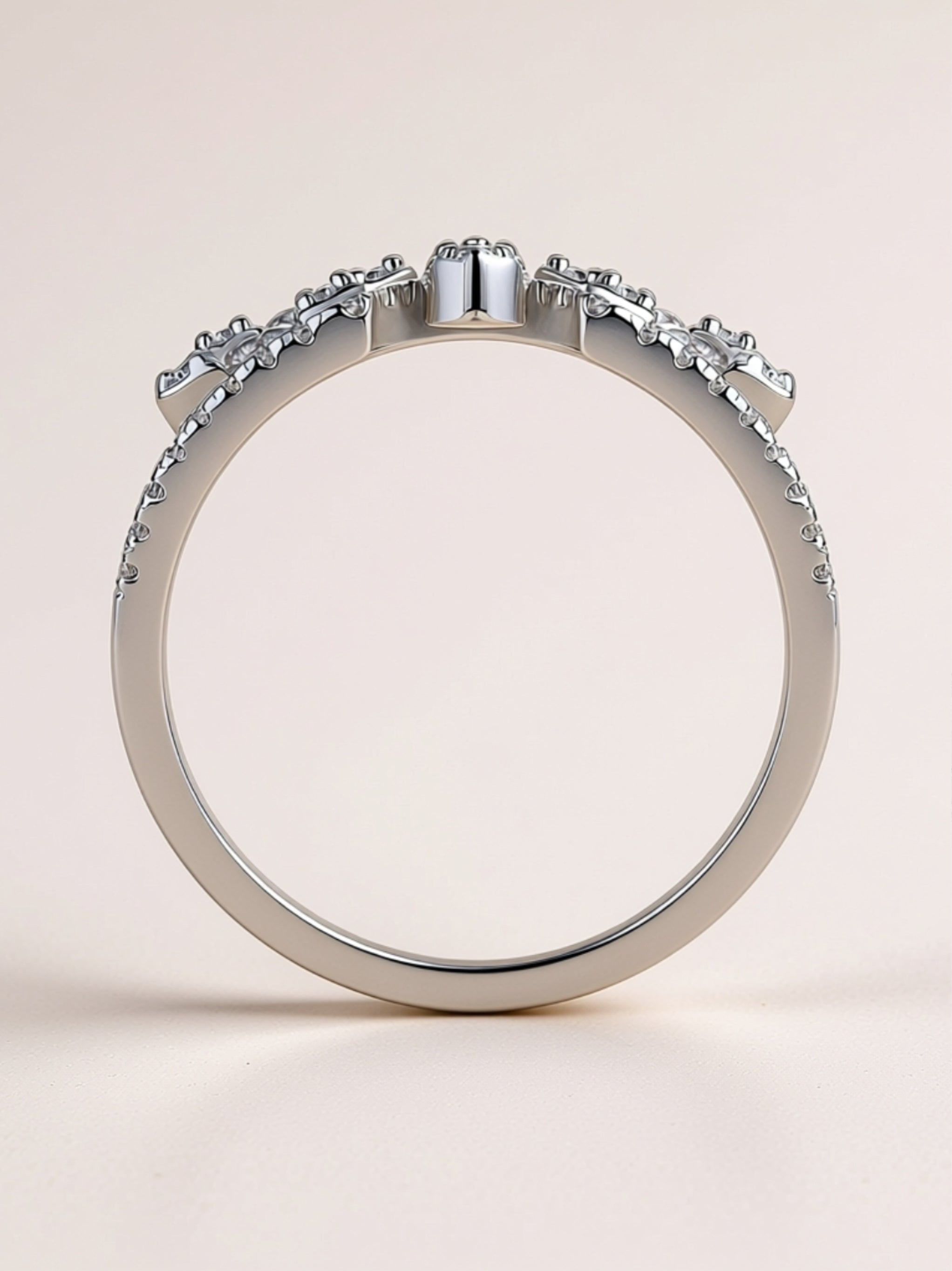 Floral Moissanite Statement Ring