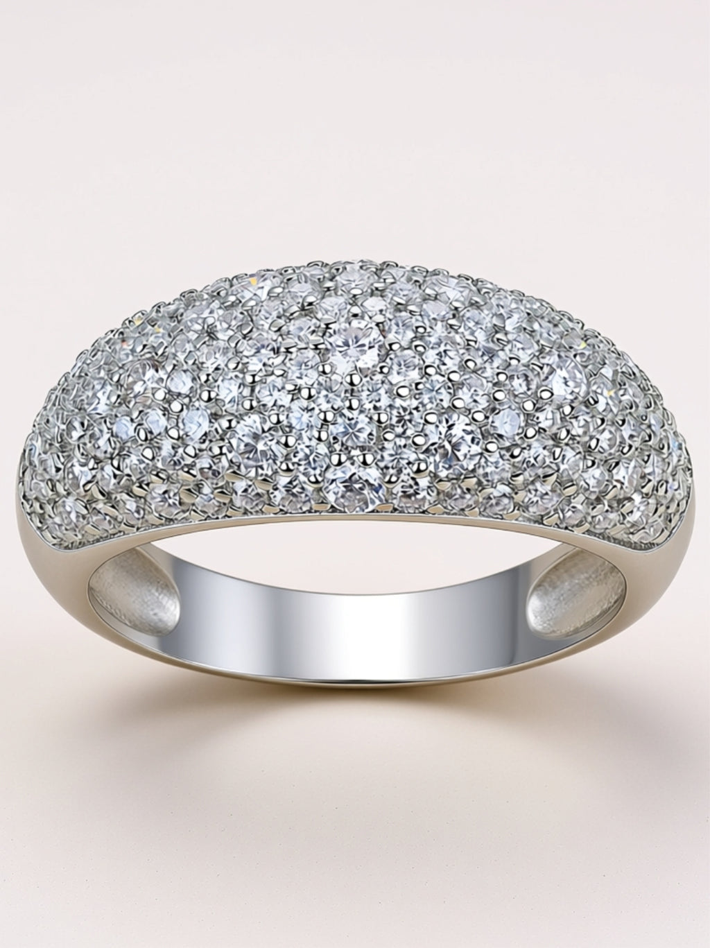 Pavé Dome Moissanite Band Ring