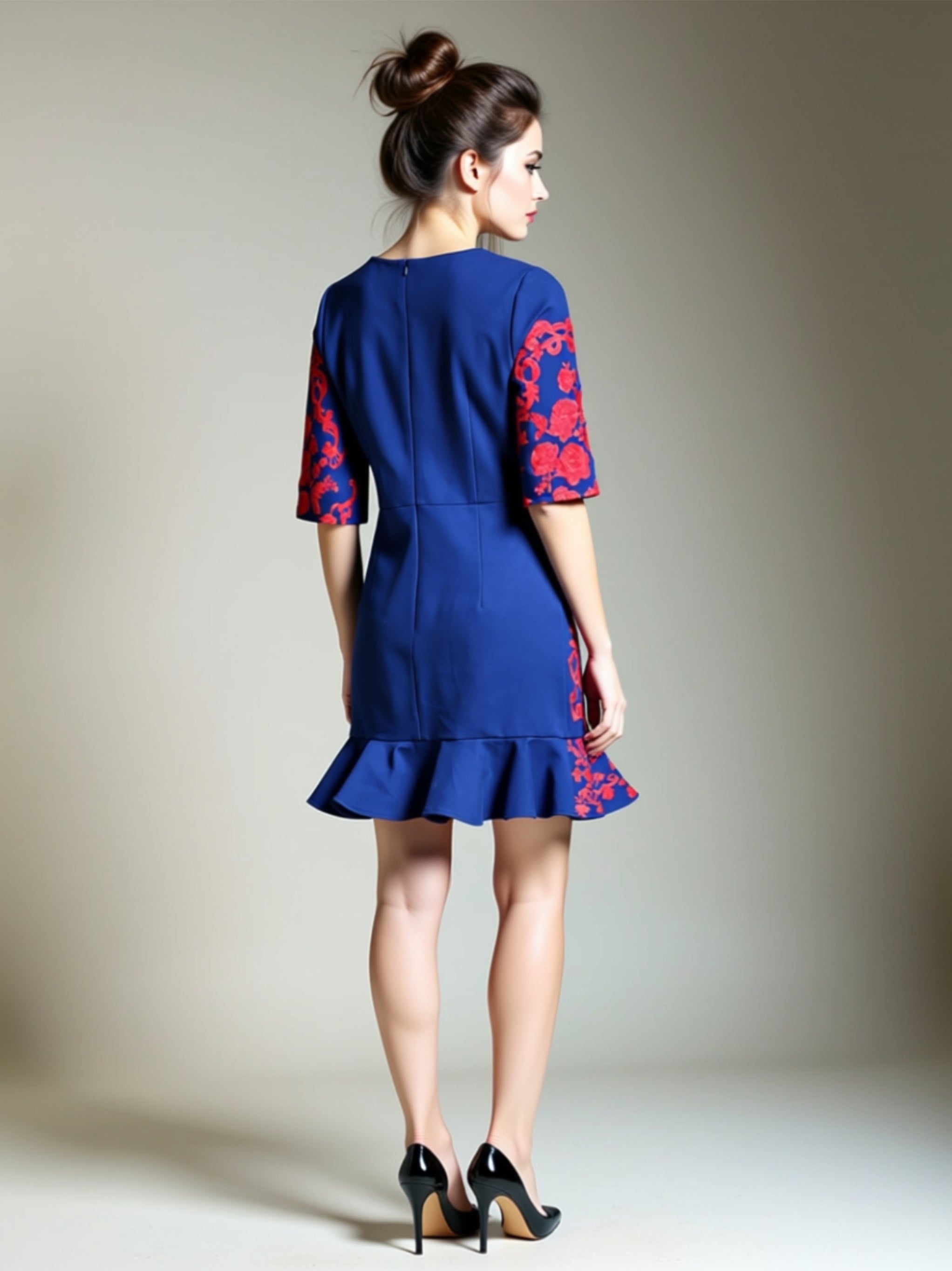 Floral Ruffle Hem Mini Dress