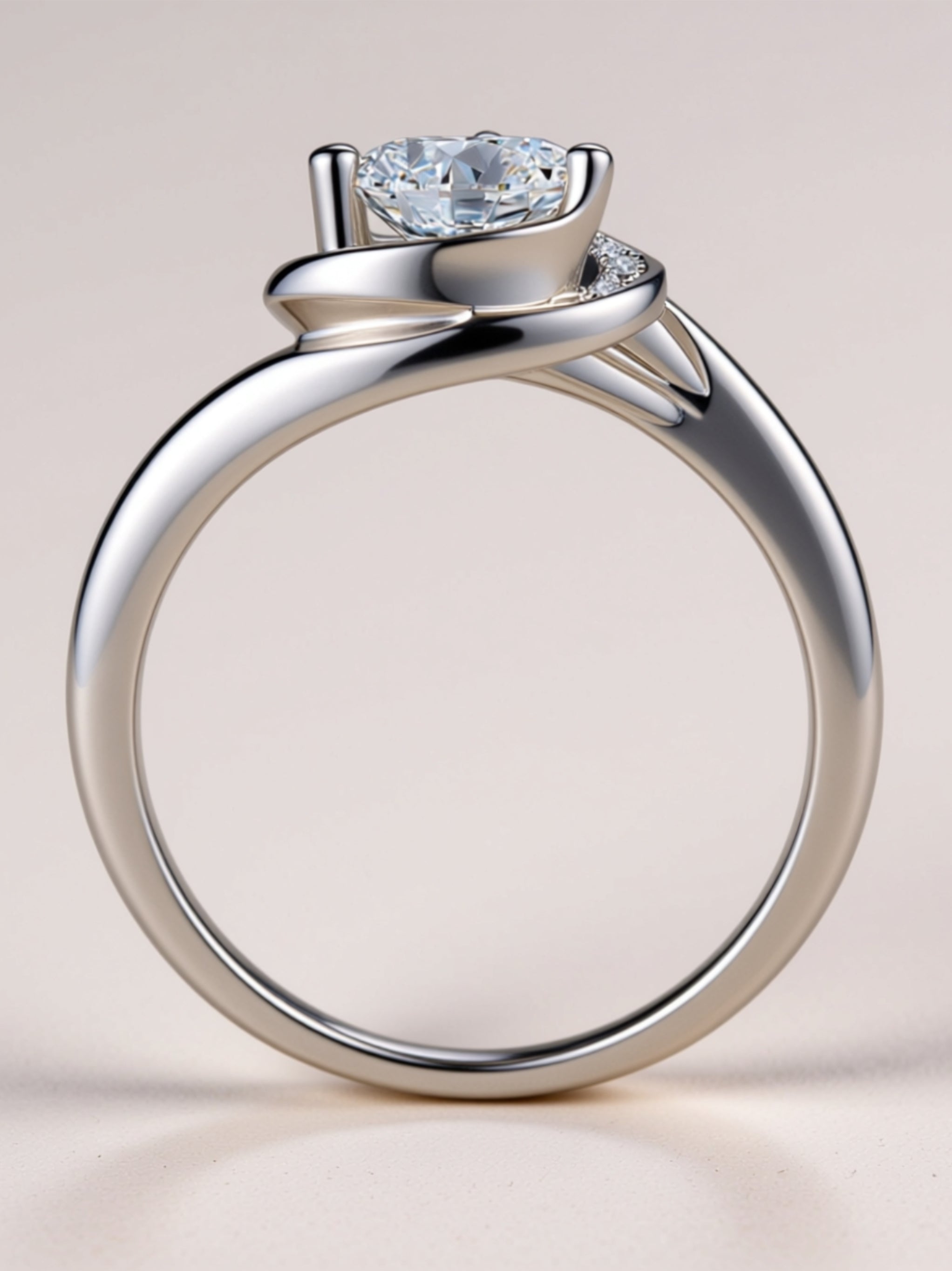 S925 Platinum‑Plated 1‑Carat Moissanite Heart Halo Ring