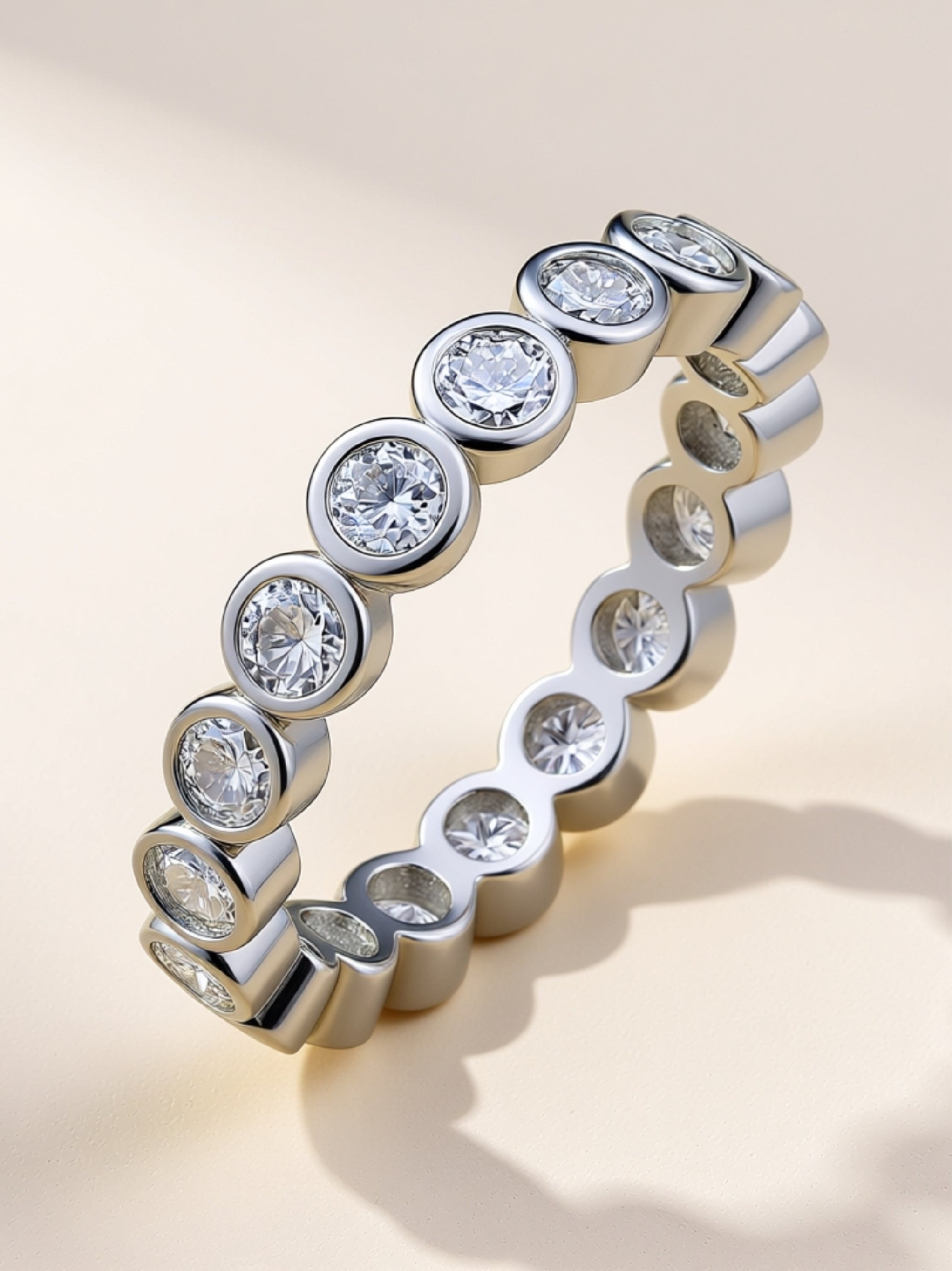 Bezel‑Set Moissanite Eternity Band