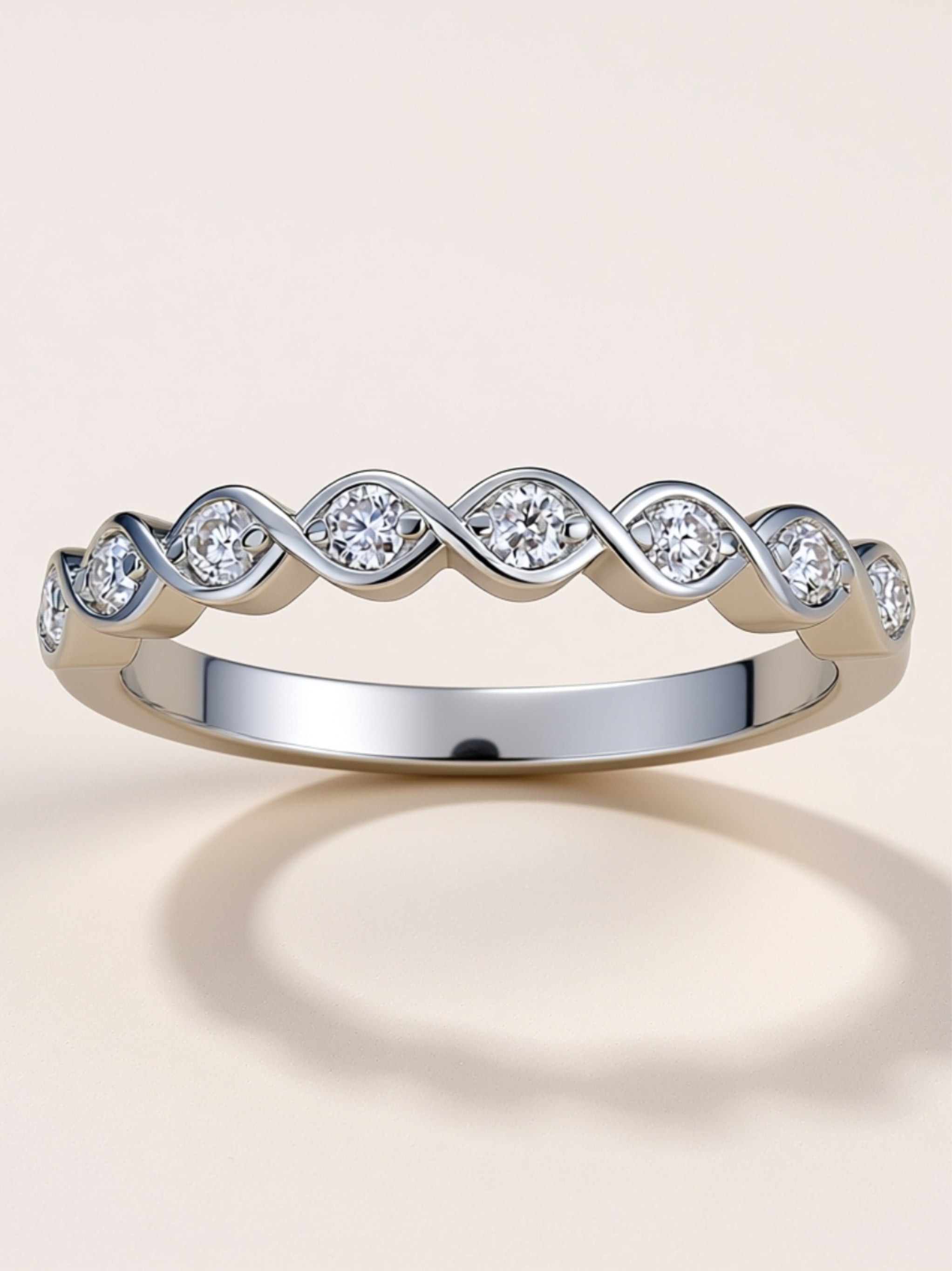 Elegant Twisted Band Moissanite Ring