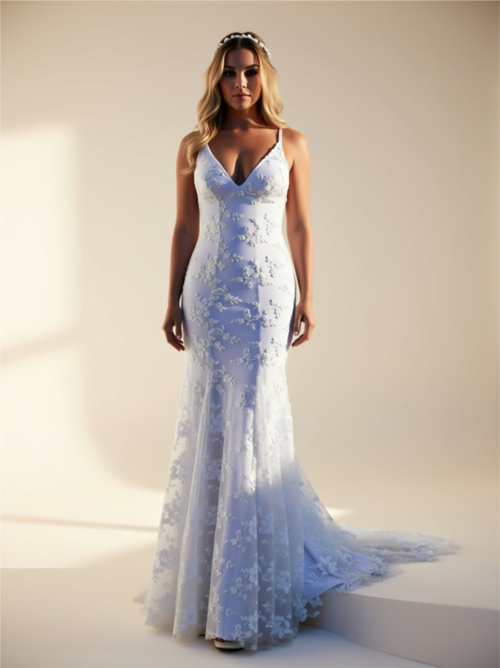 Elegant Lace Maxi Evening Dress