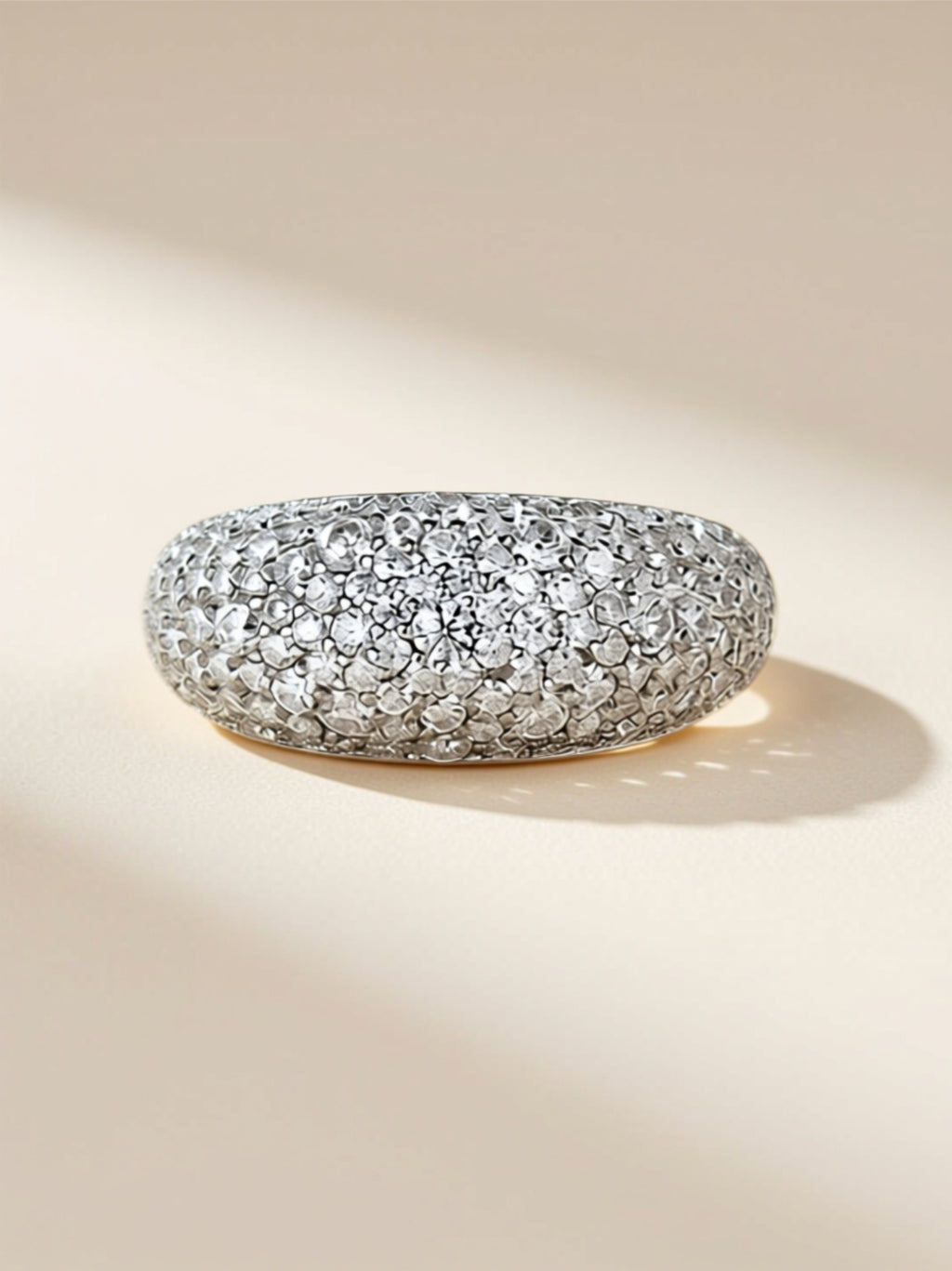 Pavé Dome Moissanite Band Ring