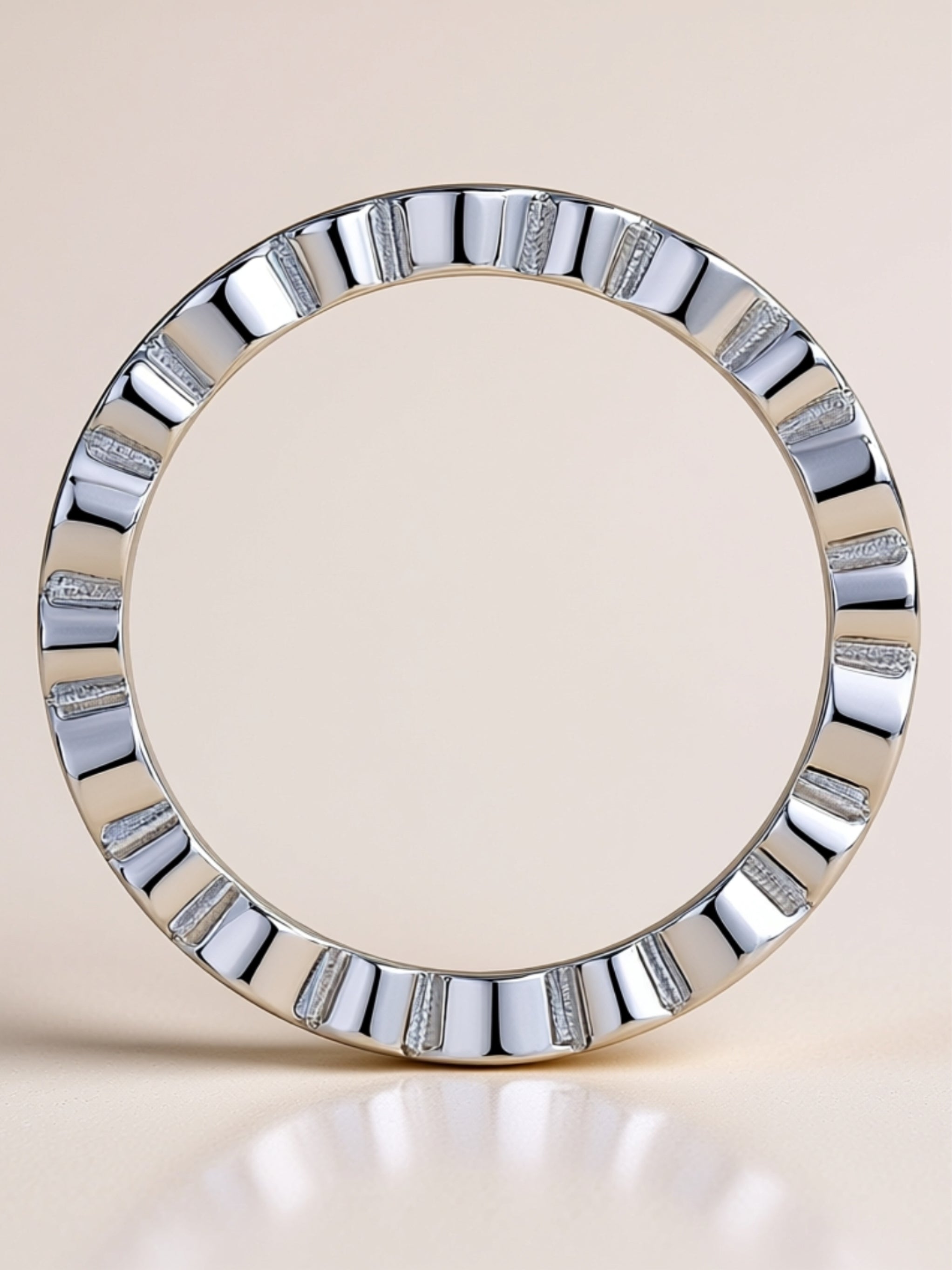 S925 Platinum‑Plated Marquise & Round Moissanite Eternity Band