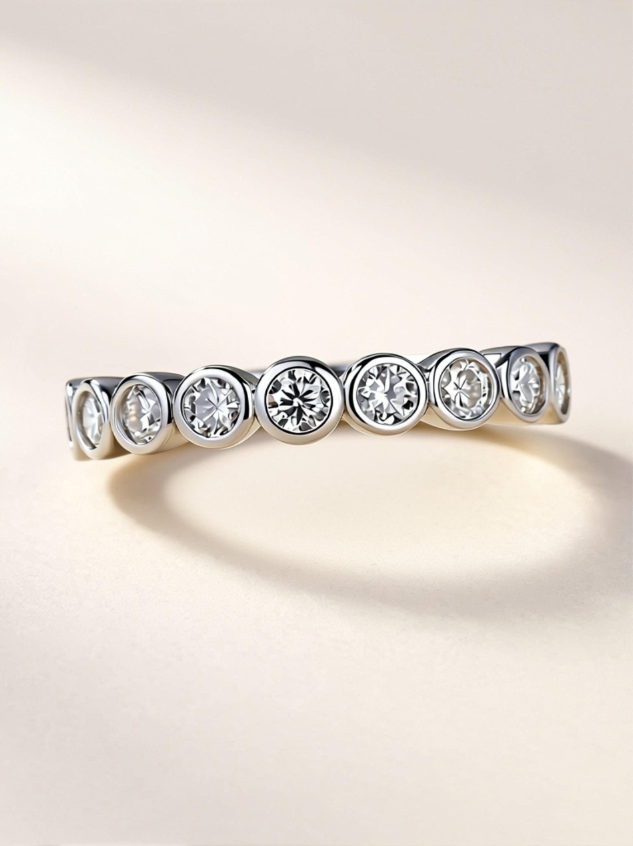 Bezel‑Set Moissanite Eternity Band
